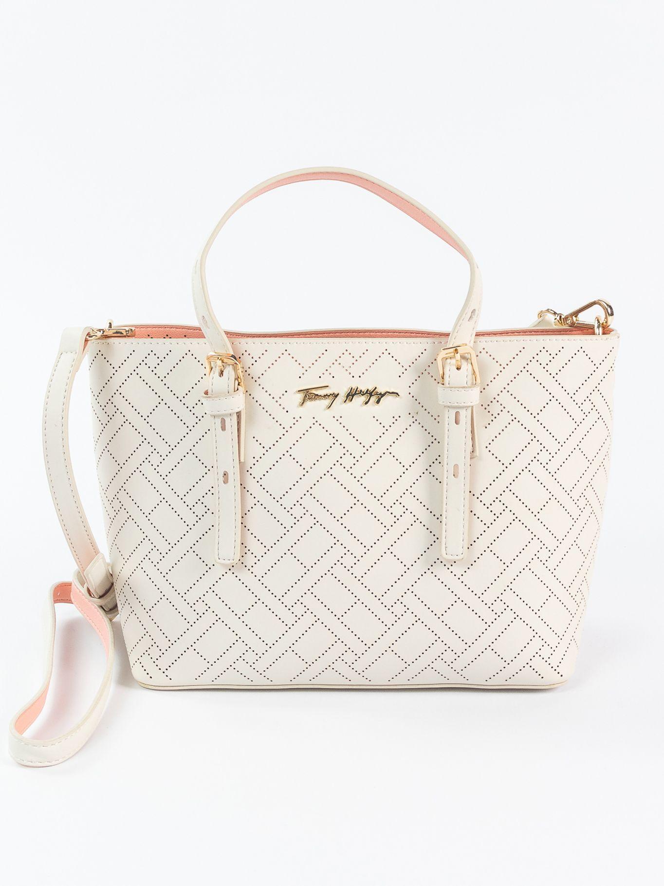 Bolso Mini Shopper Flag Print Crema Tommy Hilfiger-0