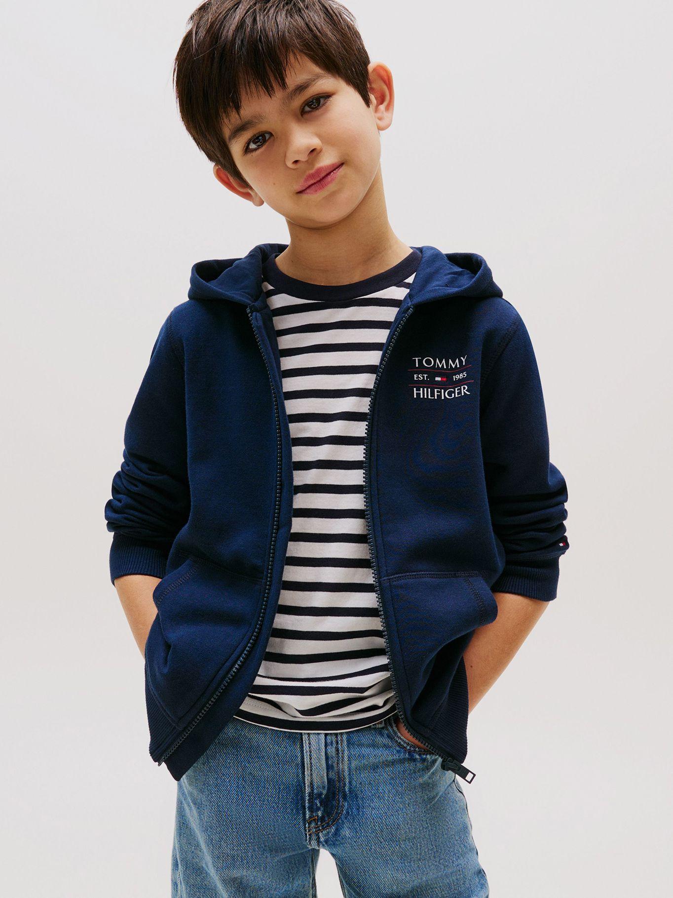 Polerón Con Gorro Y Cremallera Azul Tommy Hilfiger-0