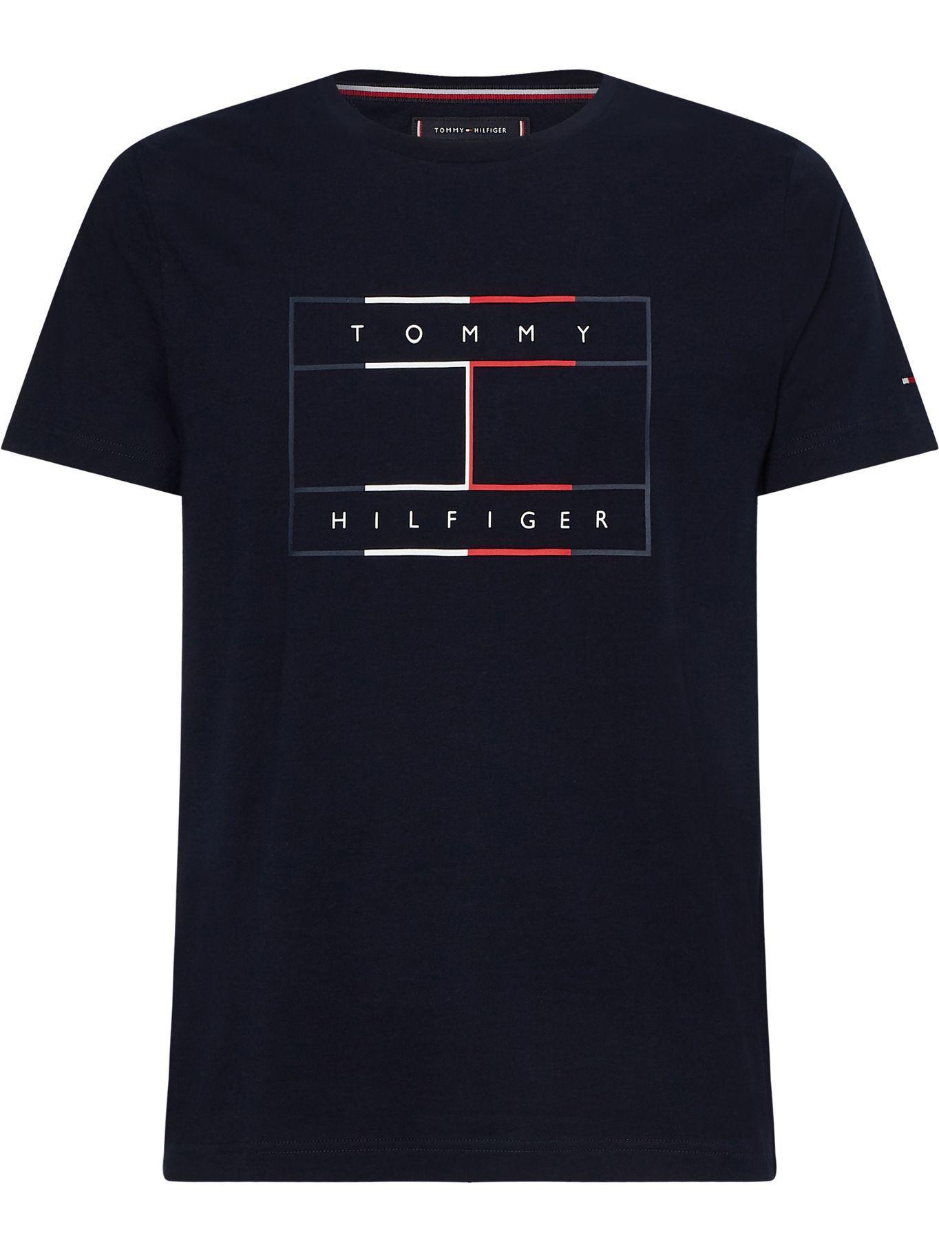 Polera Organic Cotton Flag Logo Azul Tommy Hilfiger-0