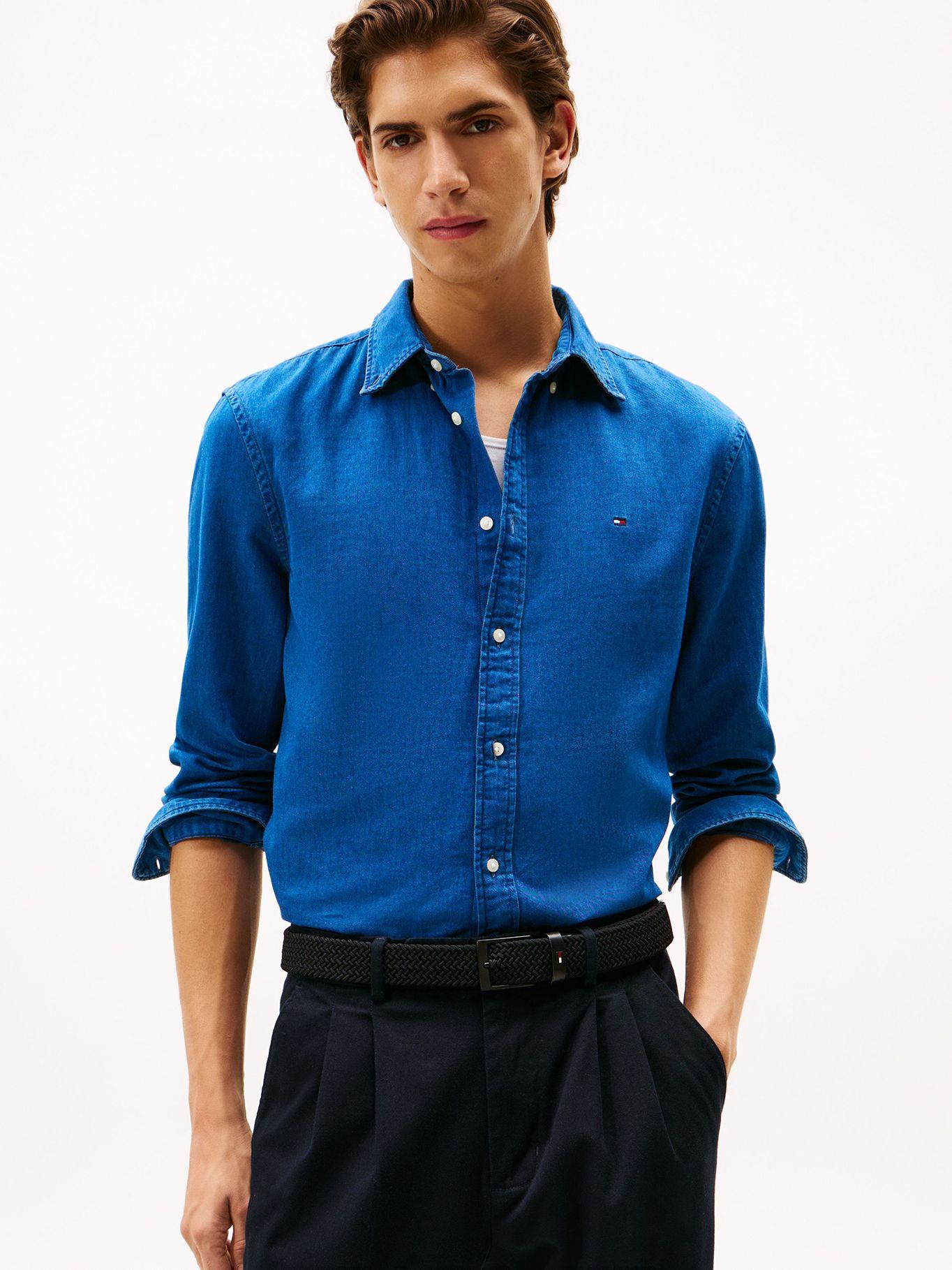 Camisa Chambray Regular_Fit Azul Tommy Hilfiger-0