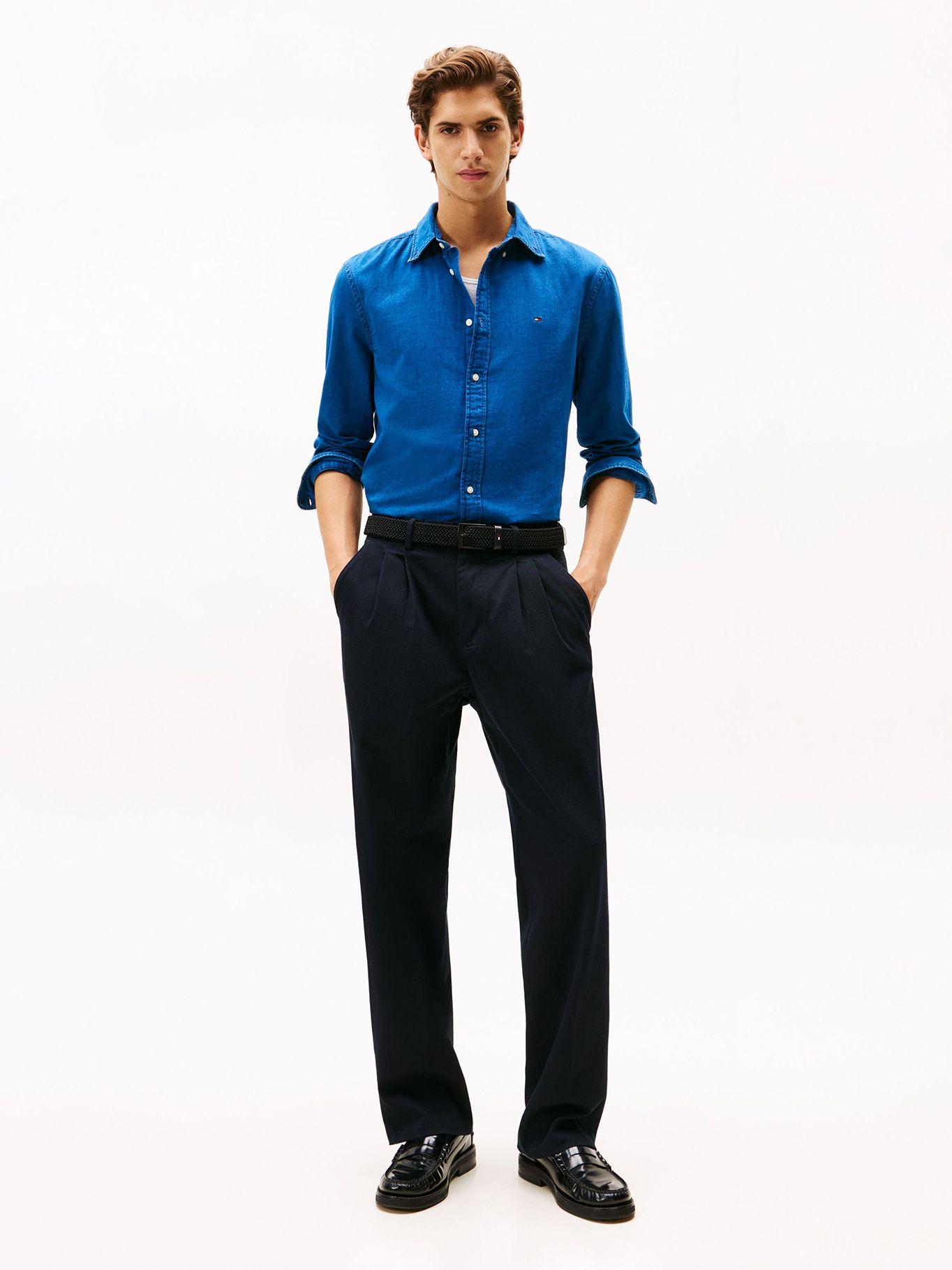Camisa Chambray Regular_Fit Azul Tommy Hilfiger-1