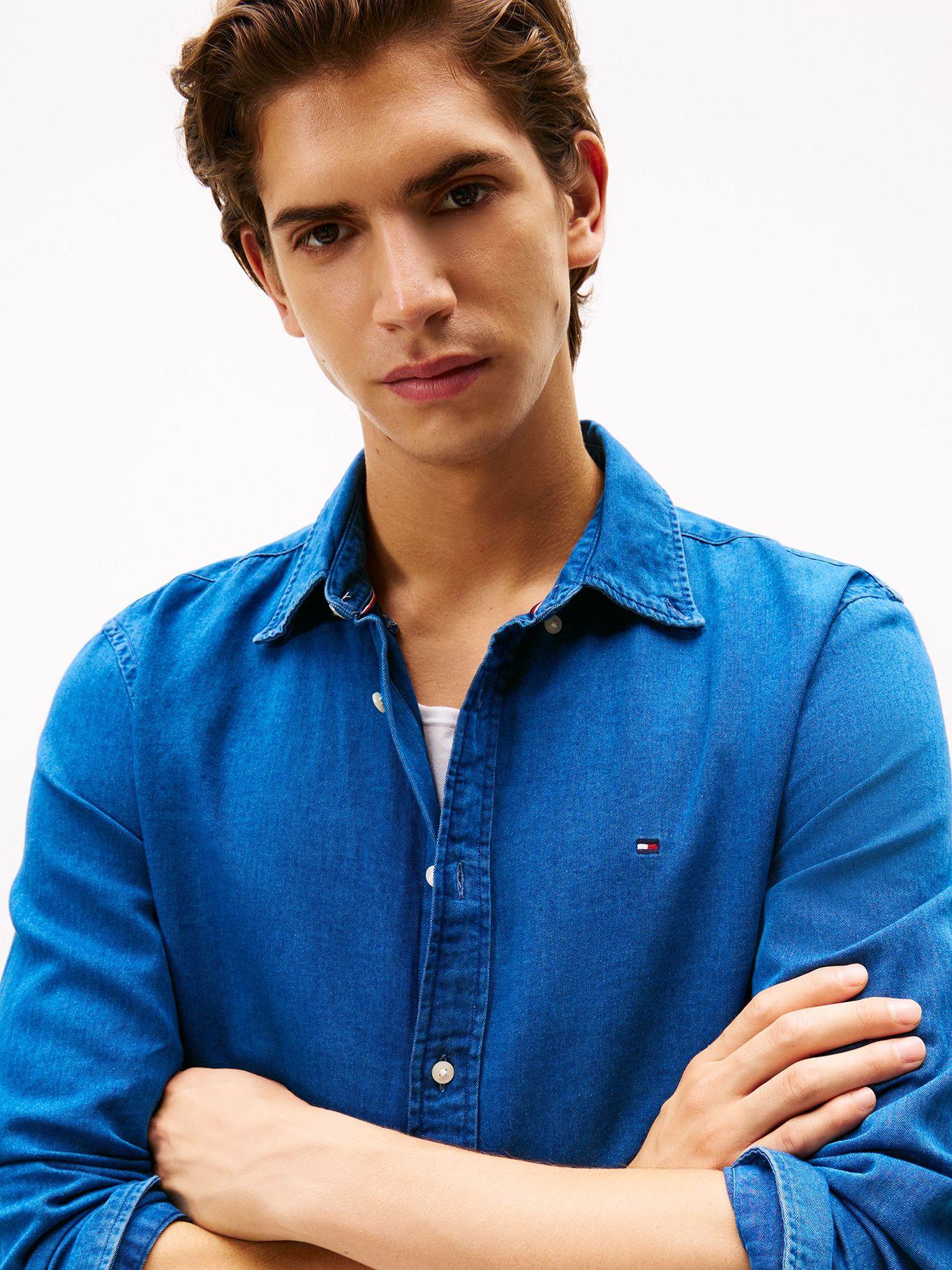 Camisa Chambray Regular_Fit Azul Tommy Hilfiger-3