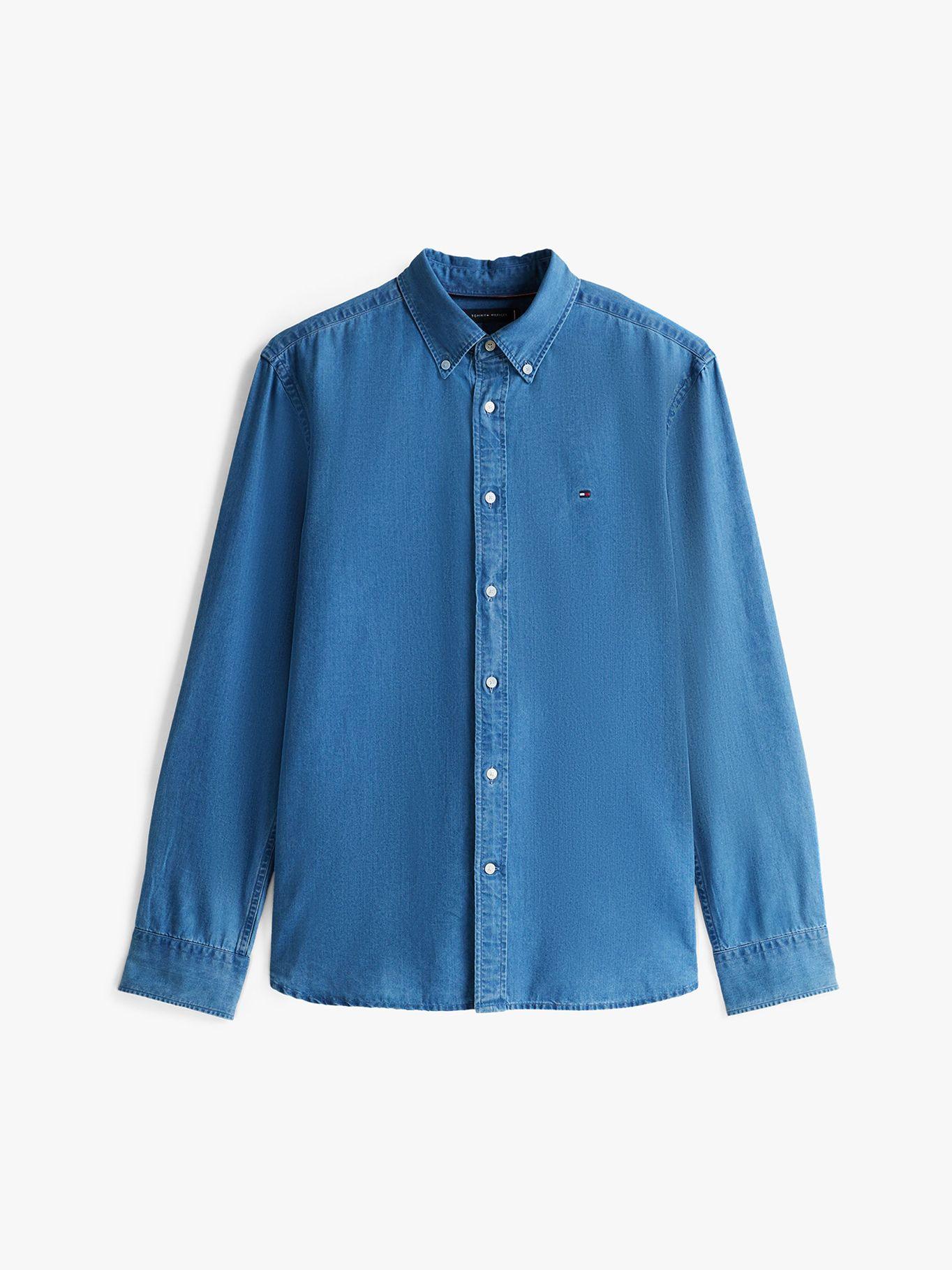 Camisa Chambray Regular_Fit Azul Tommy Hilfiger-4
