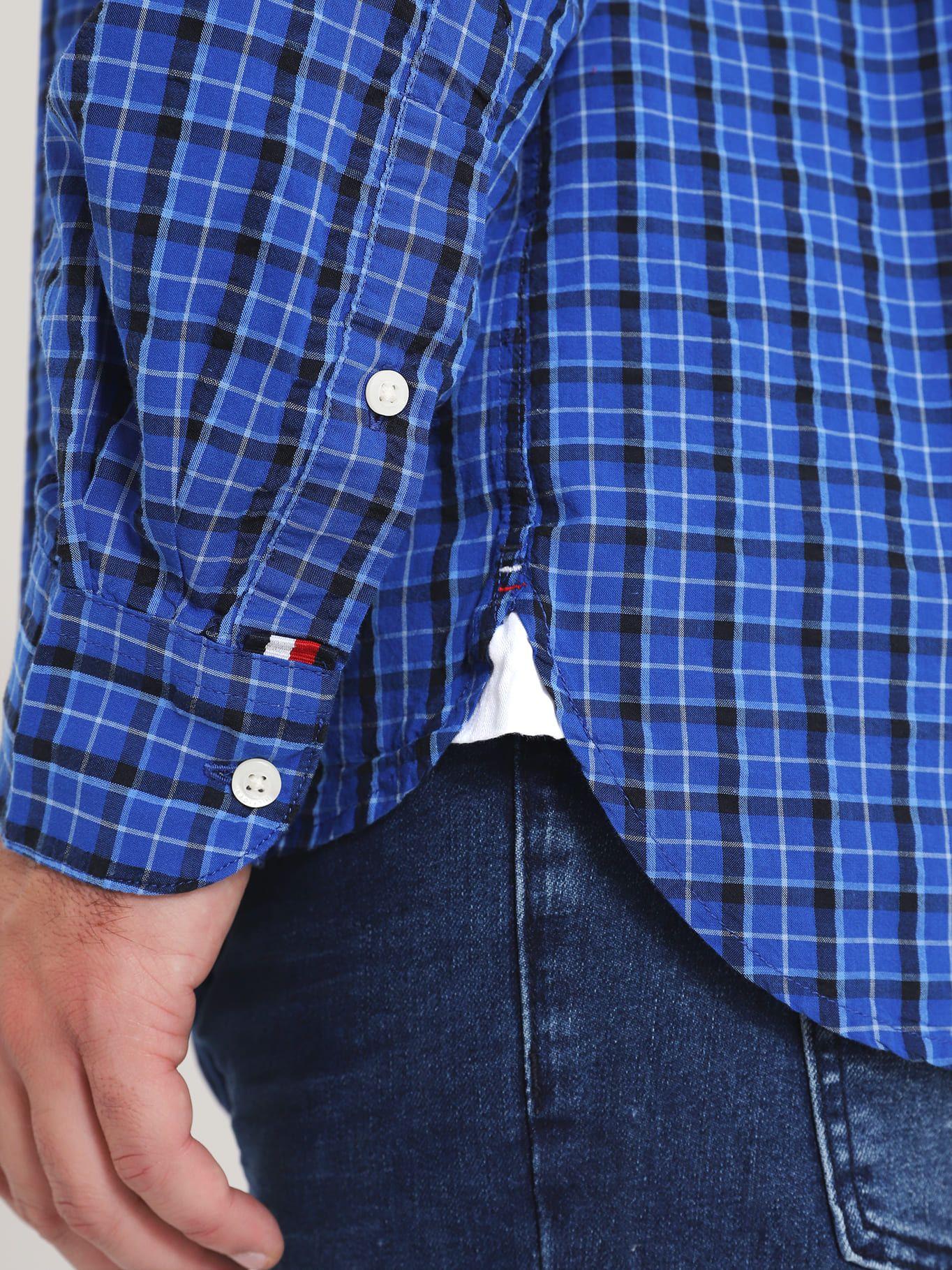CAMISA FLEX REGULAR FIT CUADROS AZUL TOMMY HILFIGER-4
