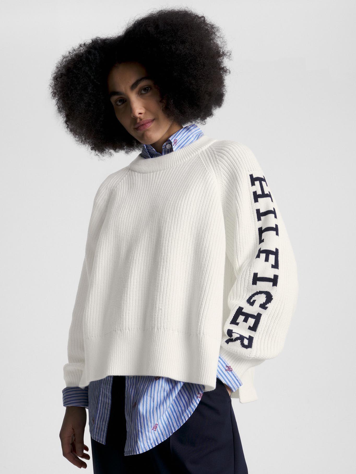 Sweater Relaxed De Punto Elástico Blanco Tommy Hilfiger-0