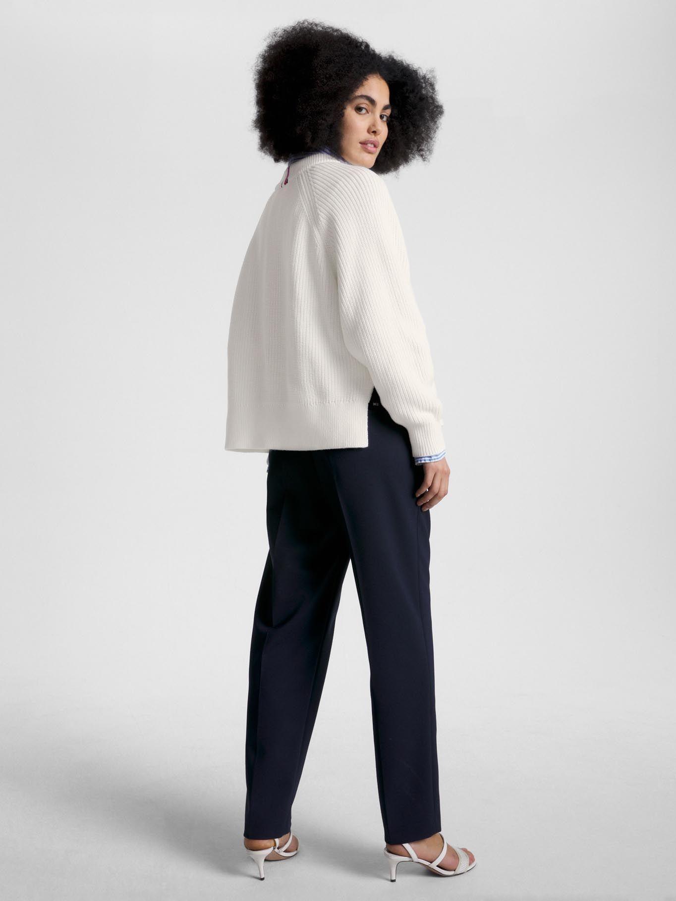 Sweater Relaxed De Punto Elástico Blanco Tommy Hilfiger-2