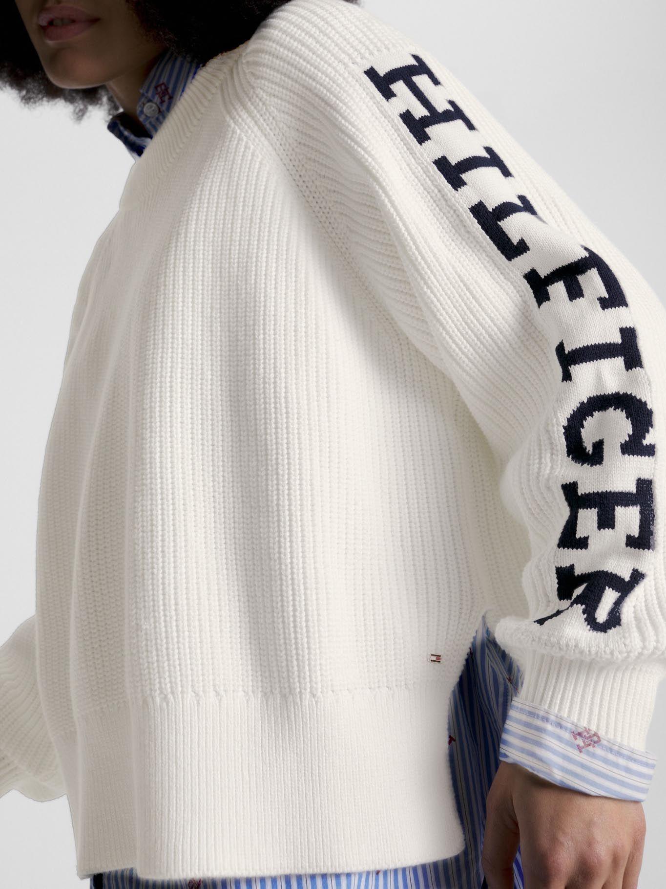 Sweater Relaxed De Punto Elástico Blanco Tommy Hilfiger-3