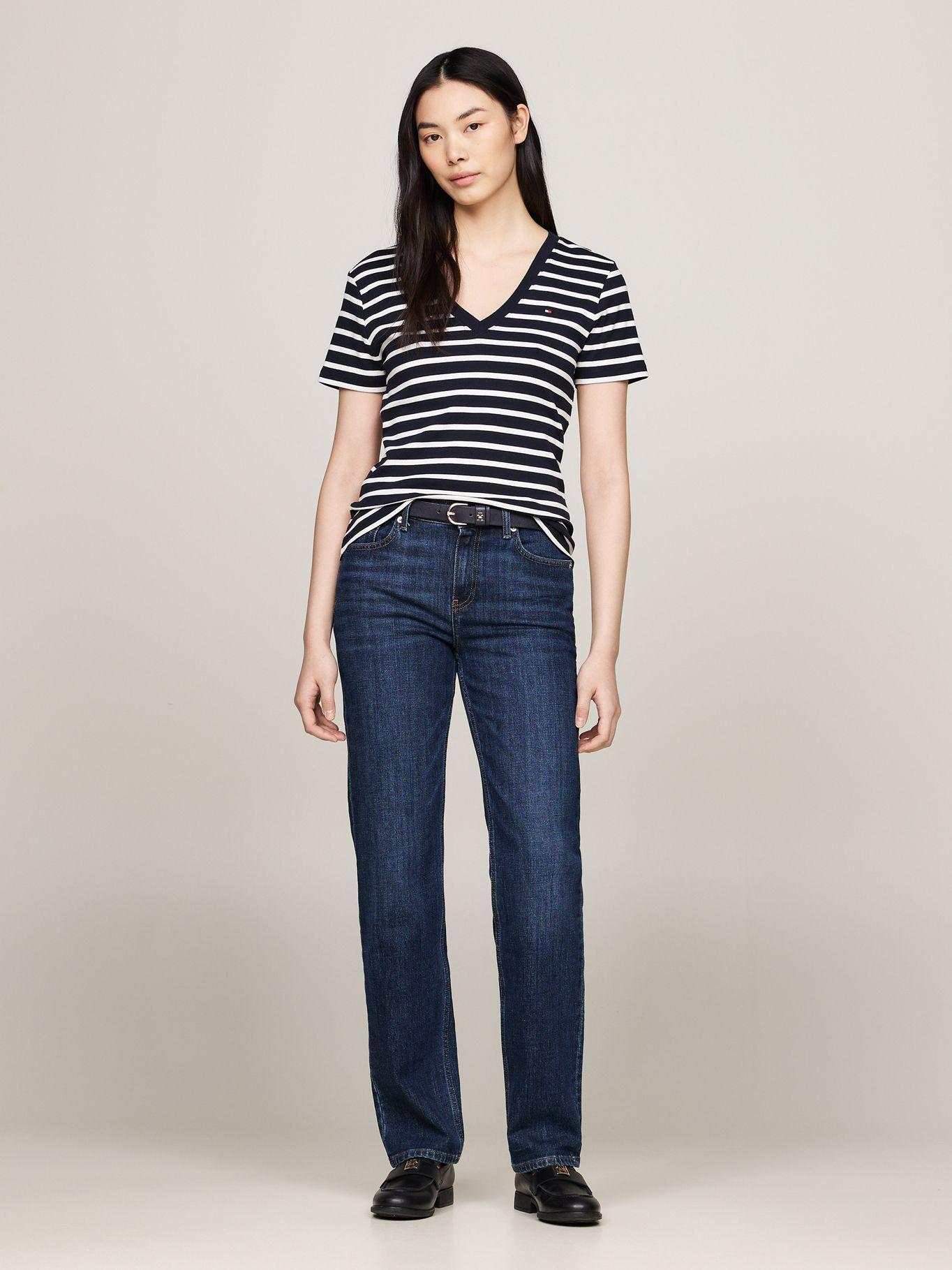 Polera Rayas V/Neck Slim Fit Multicolor Tommy Hilfiger-1