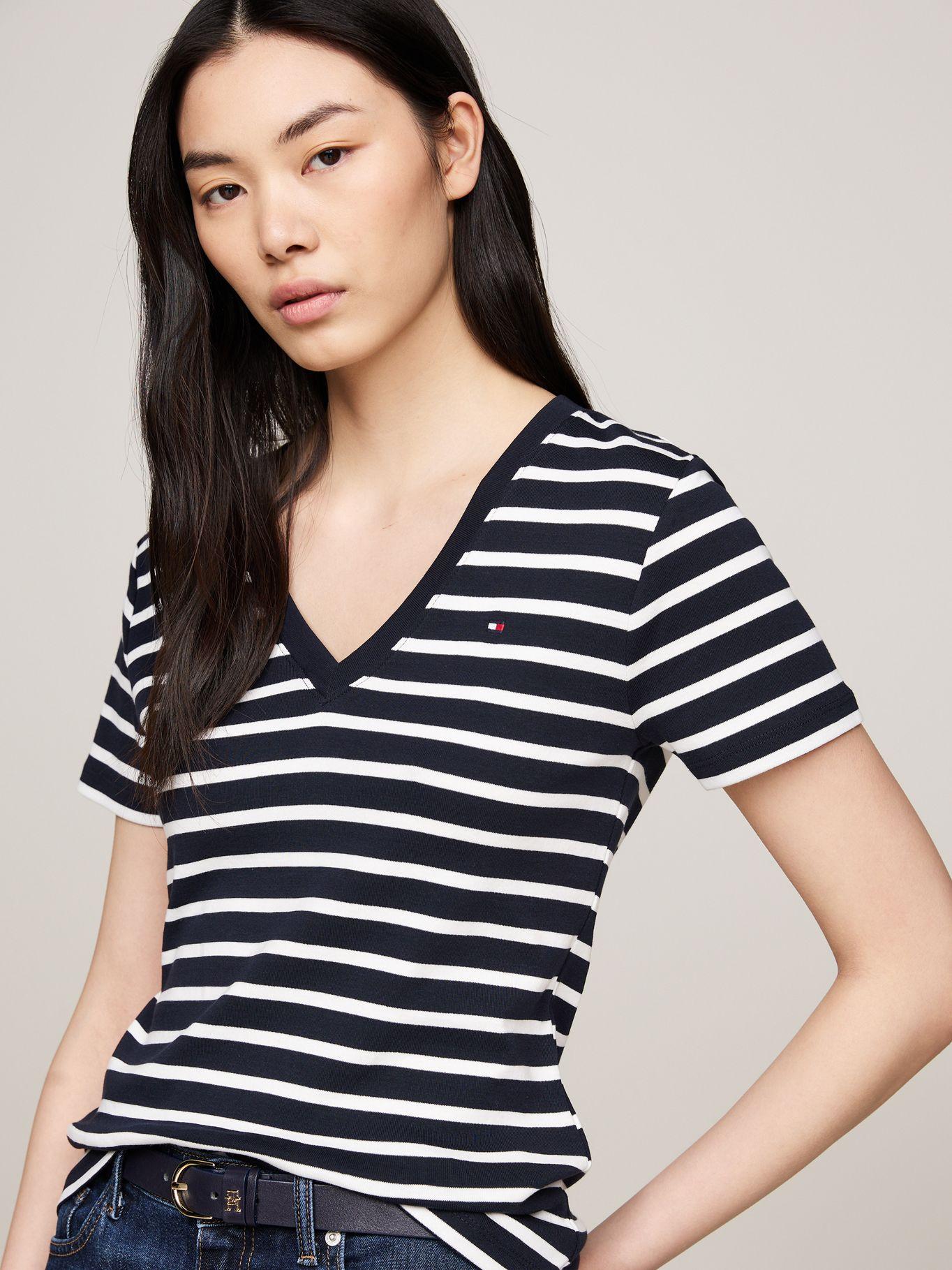 Polera Rayas V/Neck Slim Fit Multicolor Tommy Hilfiger-3