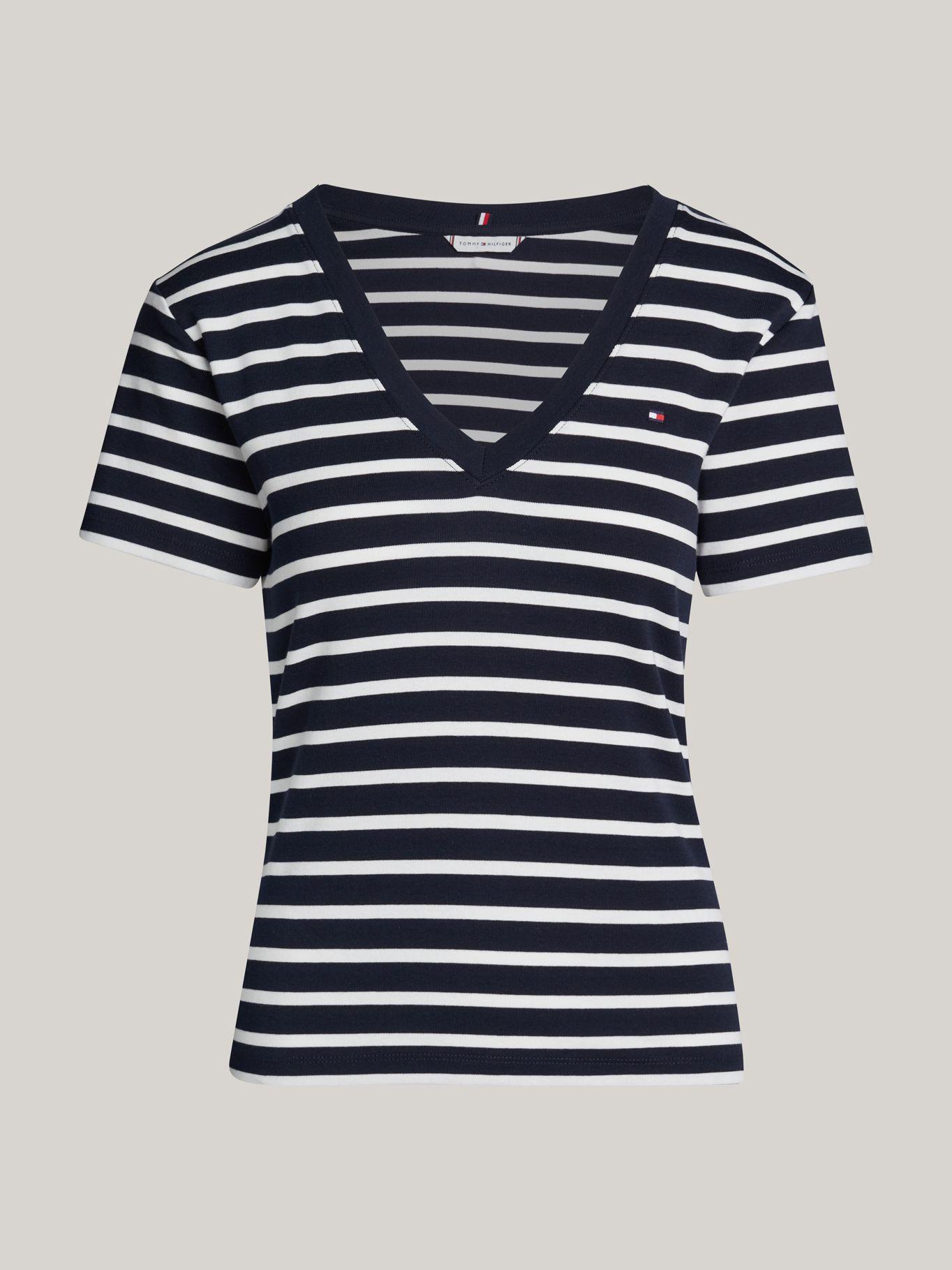 Polera Rayas V/Neck Slim Fit Multicolor Tommy Hilfiger-4