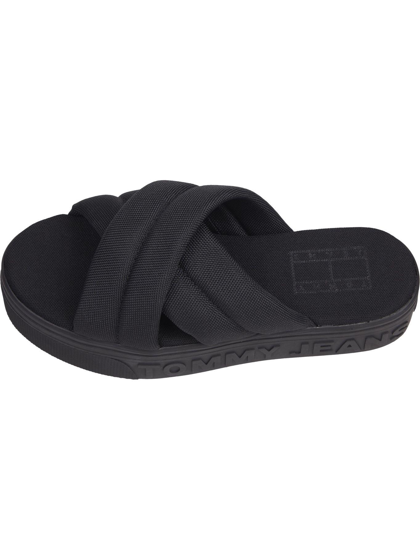 Sandalias Cross Con Logo Negro Tommy Hilfiger-3