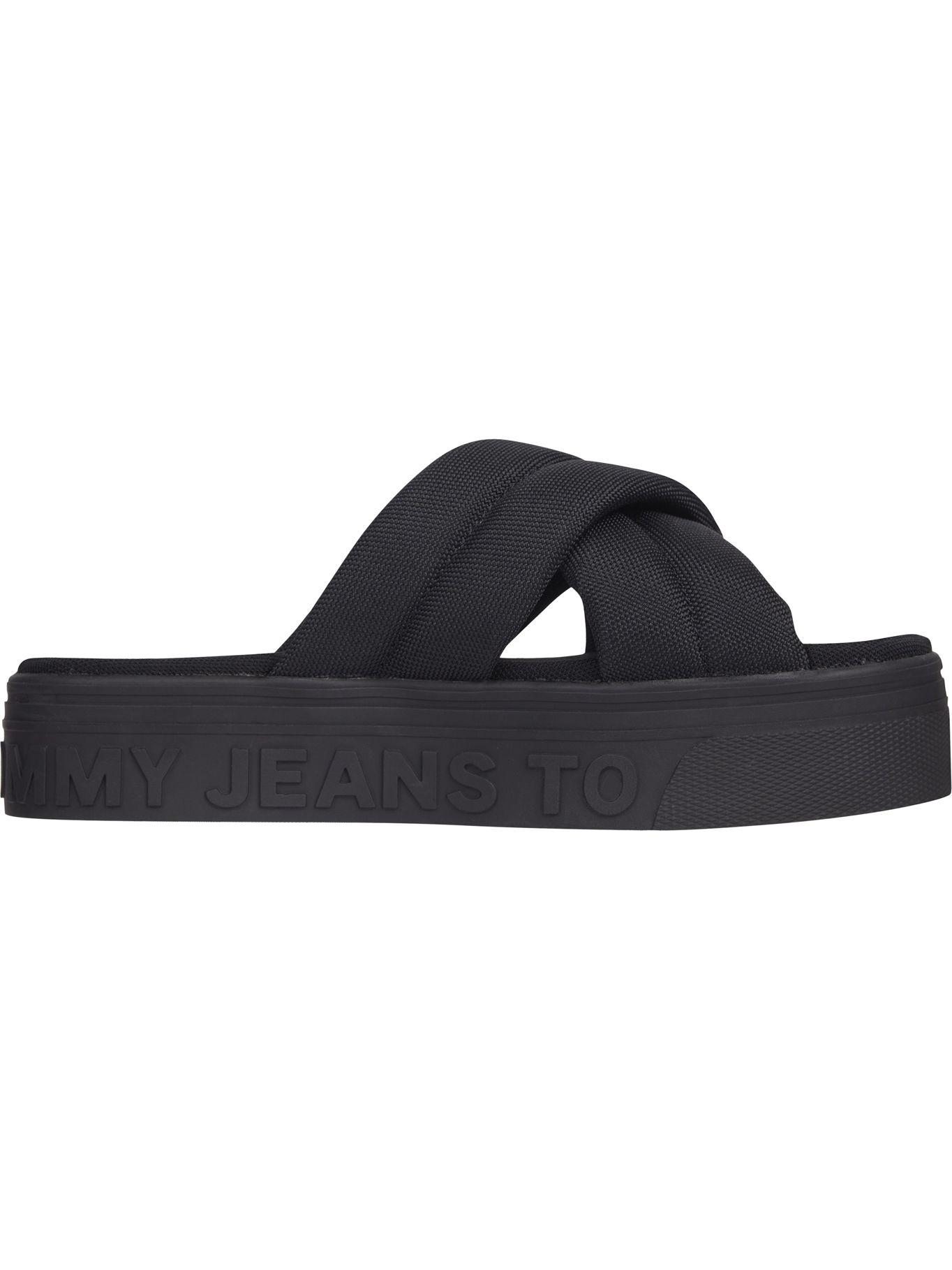 Sandalias Cross Con Logo Negro Tommy Hilfiger-1