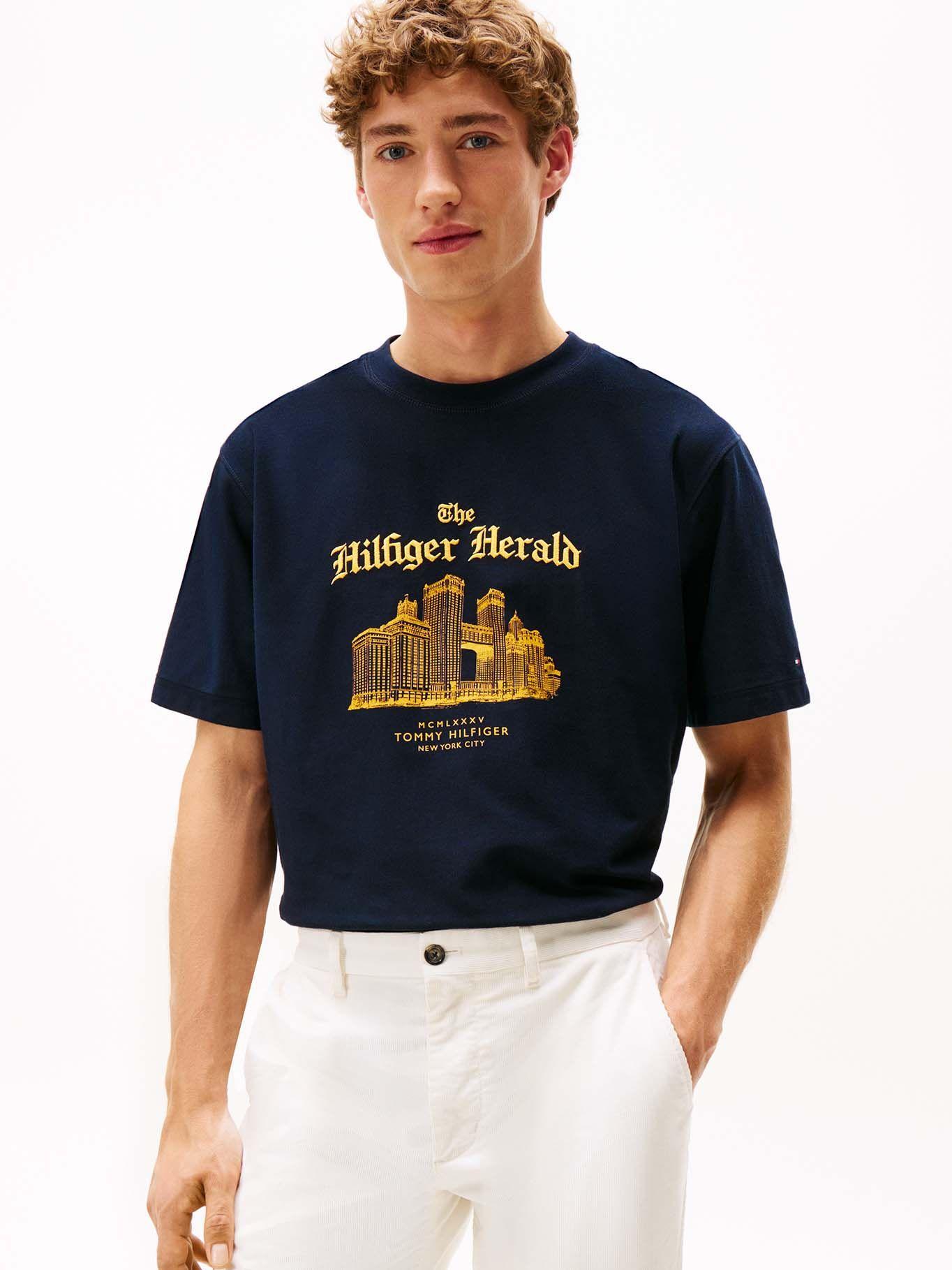 Polera Skyline Logo Relaxed Fit Azul Tommy Hilfiger-0