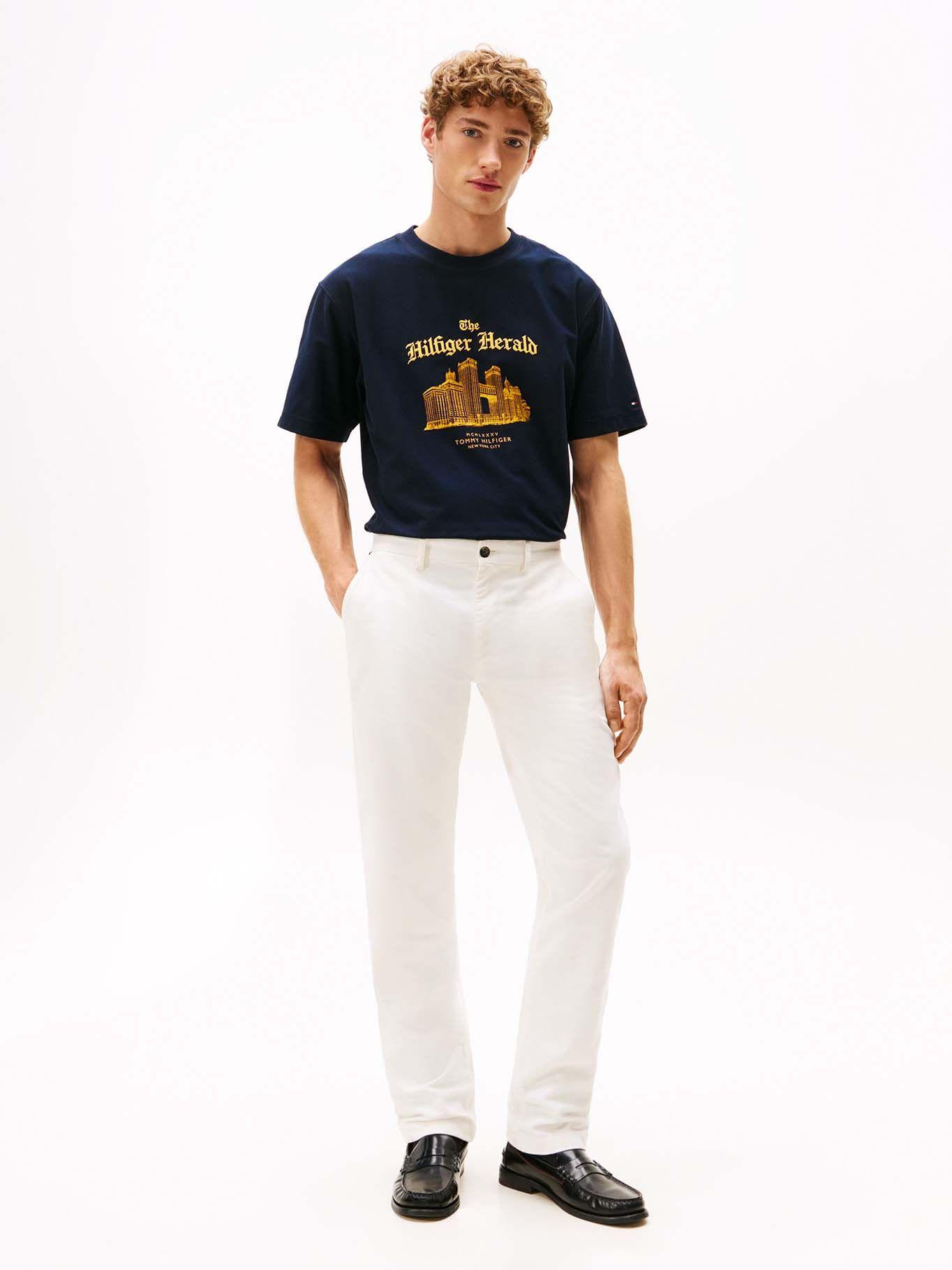 Polera Skyline Logo Relaxed Fit Azul Tommy Hilfiger-1