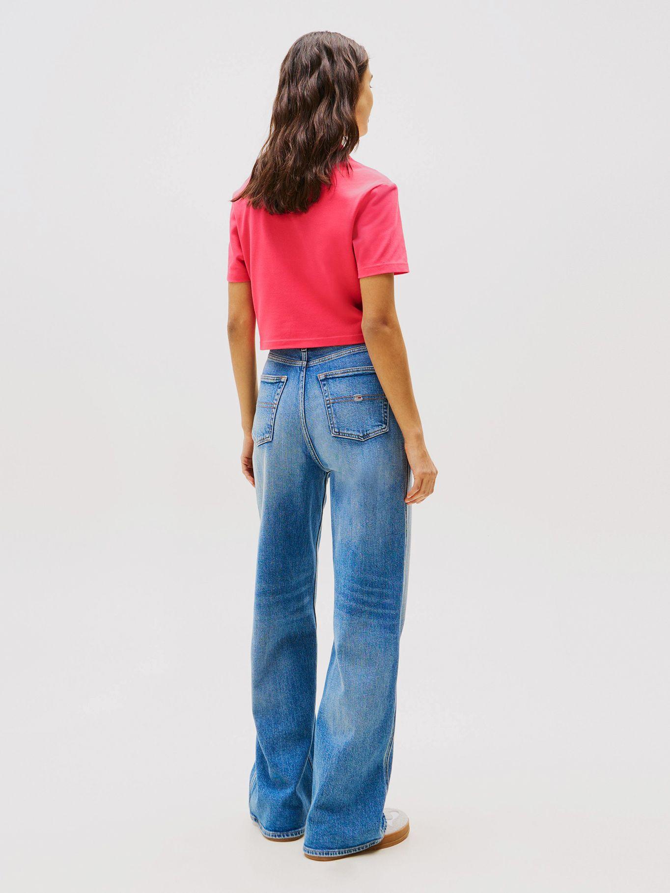 Polo Cropped Con Diseño De Rayas Rosado Tommy Jeans-2