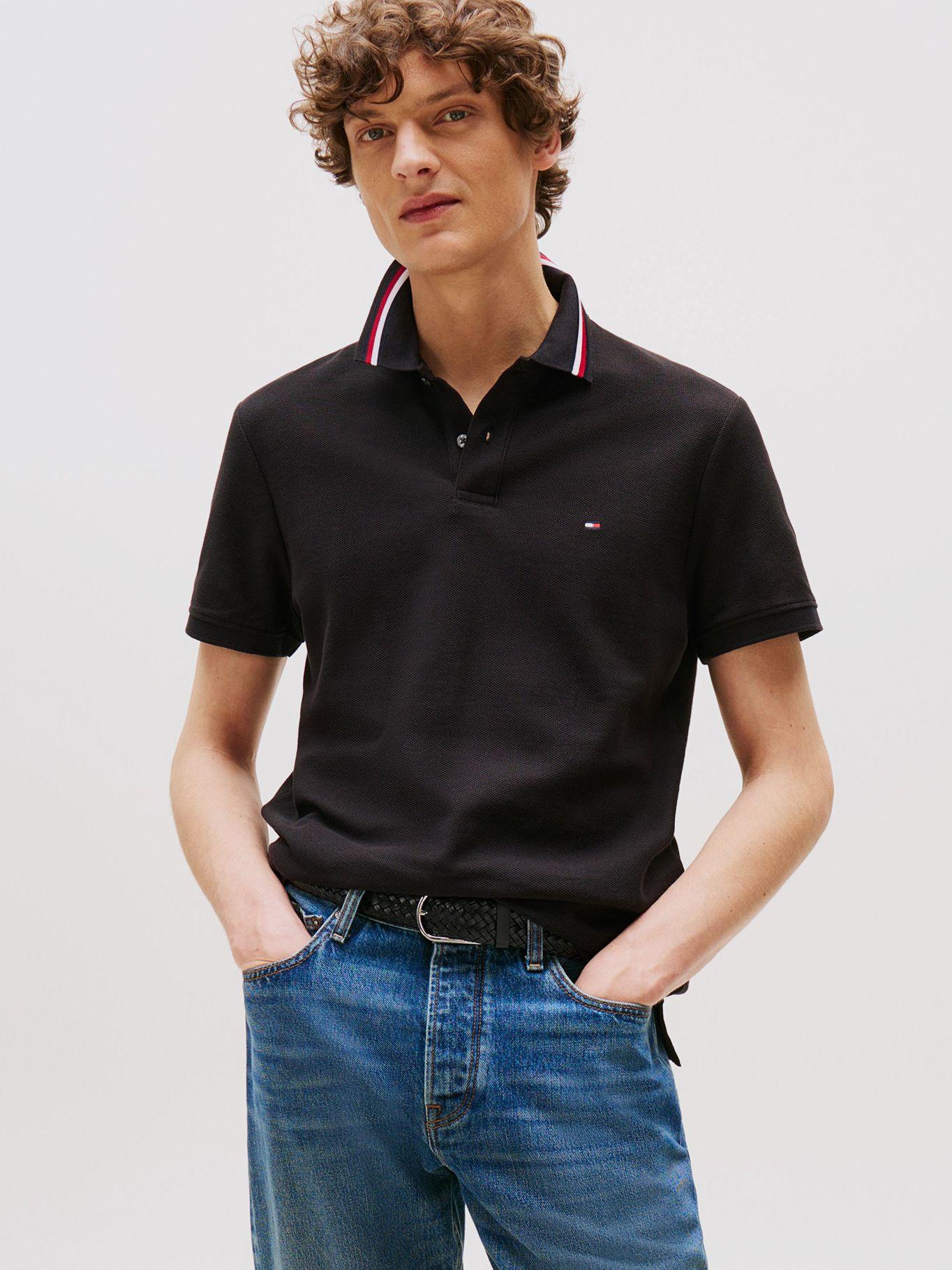 Polo Signature Collar Regular Fit Negro Tommy Hilfiger-0