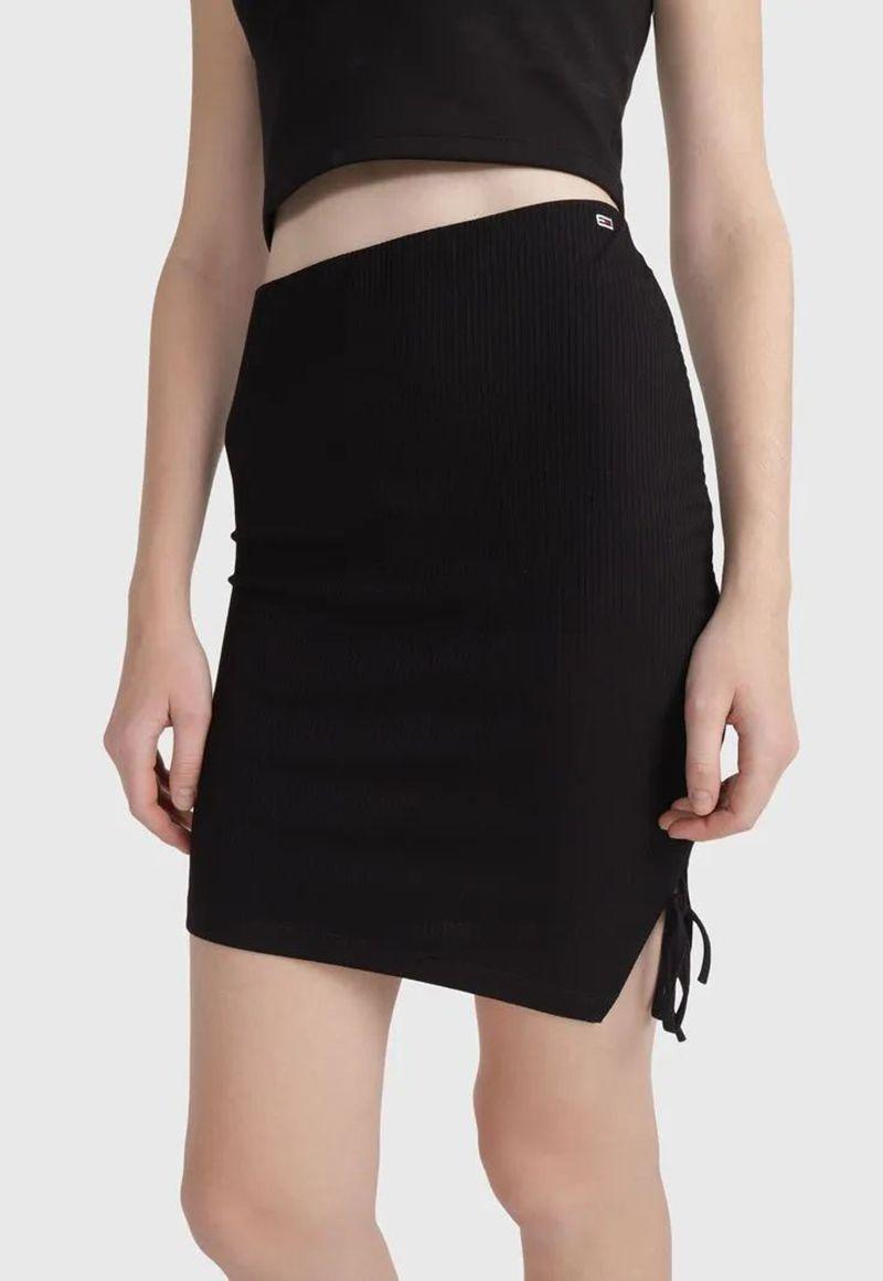 Minifalda Tubo Con Logo Negro Tommy Jeans-0