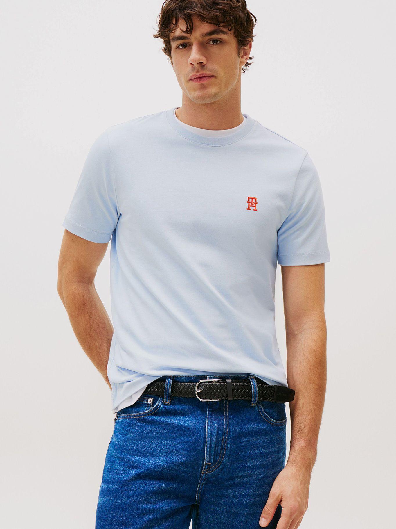 Polera Monogram Logo Celeste Tommy Hilfiger-0