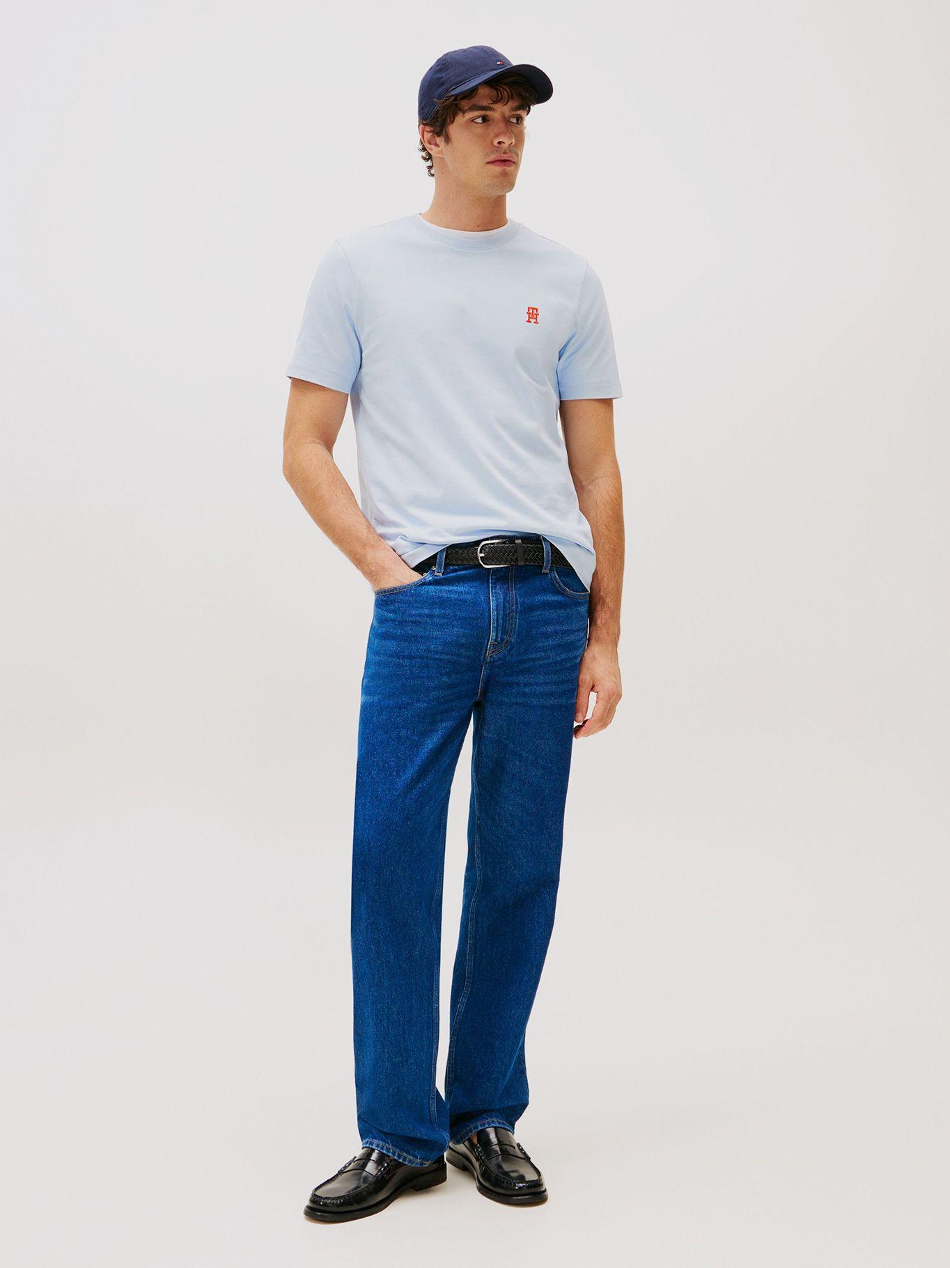 Polera Monogram Logo Celeste Tommy Hilfiger-1