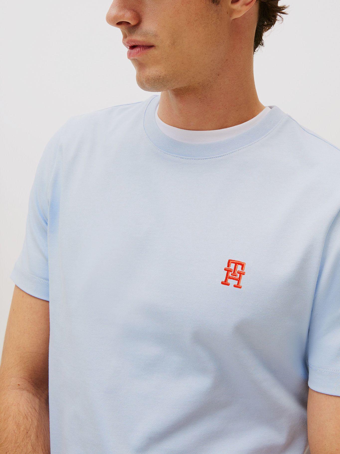 Polera Monogram Logo Celeste Tommy Hilfiger-3