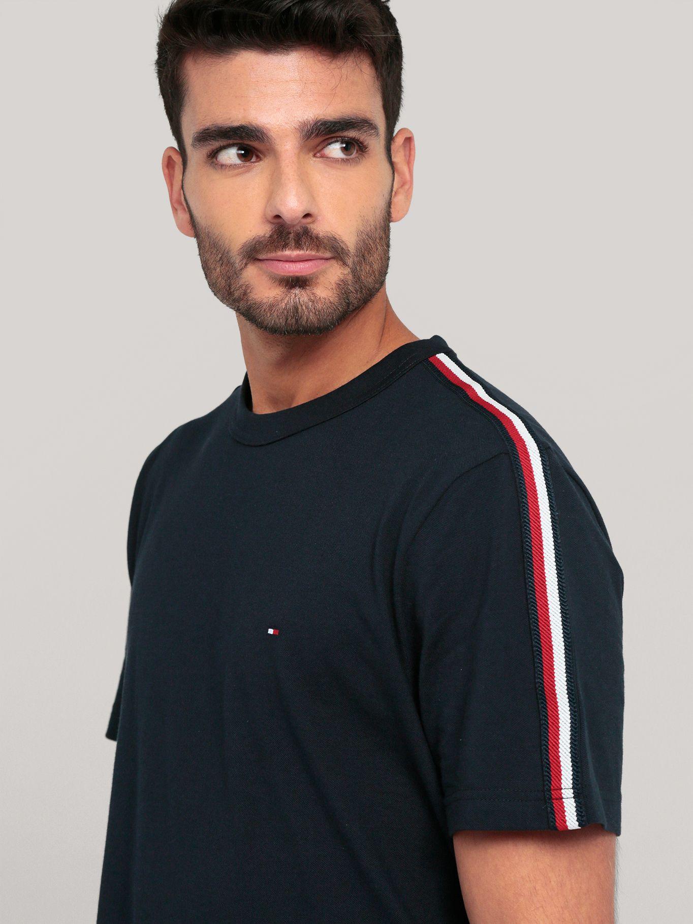 Polera Global Stripe Logo Azul Tommy Hilfiger-4