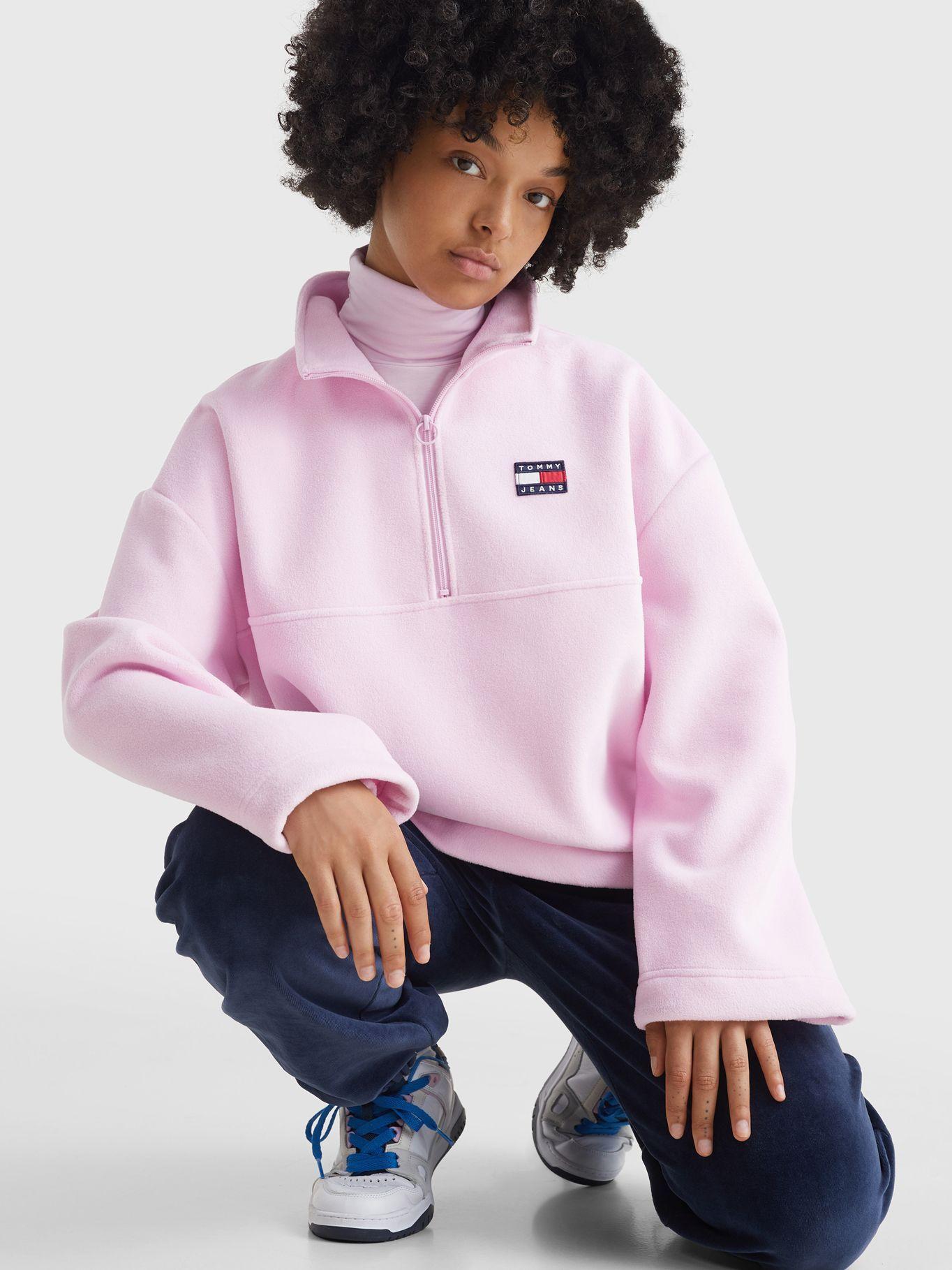 Polerón Polar Oversize Con Parche Rosado Tommy Hilfiger-3