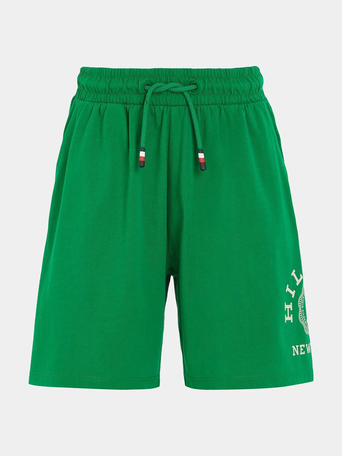 Shorts De Algodón Con Logo Verde Tommy Hilfiger-3