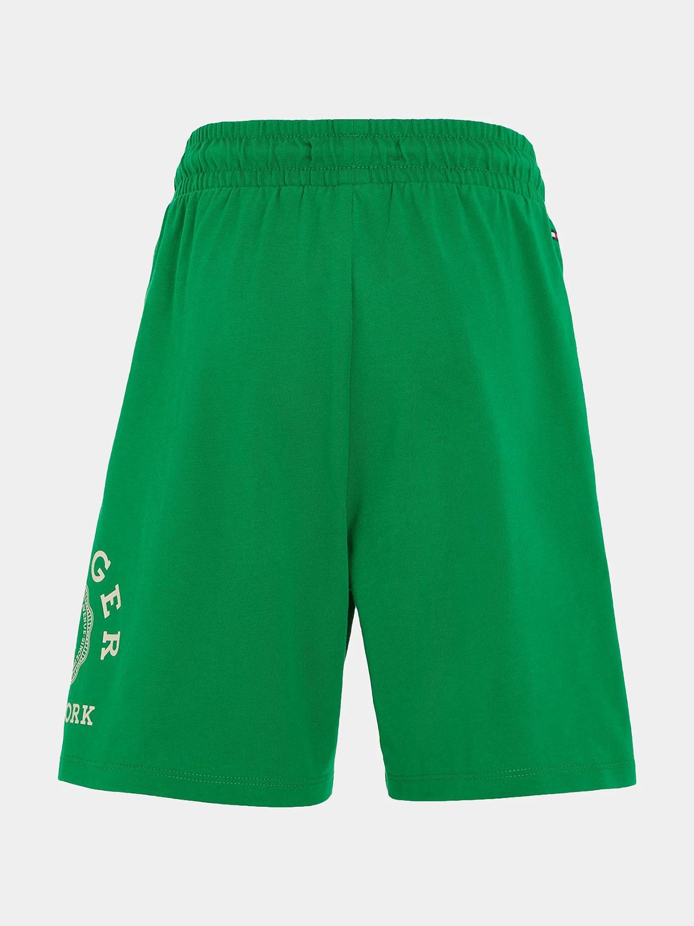 Shorts De Algodón Con Logo Verde Tommy Hilfiger-4