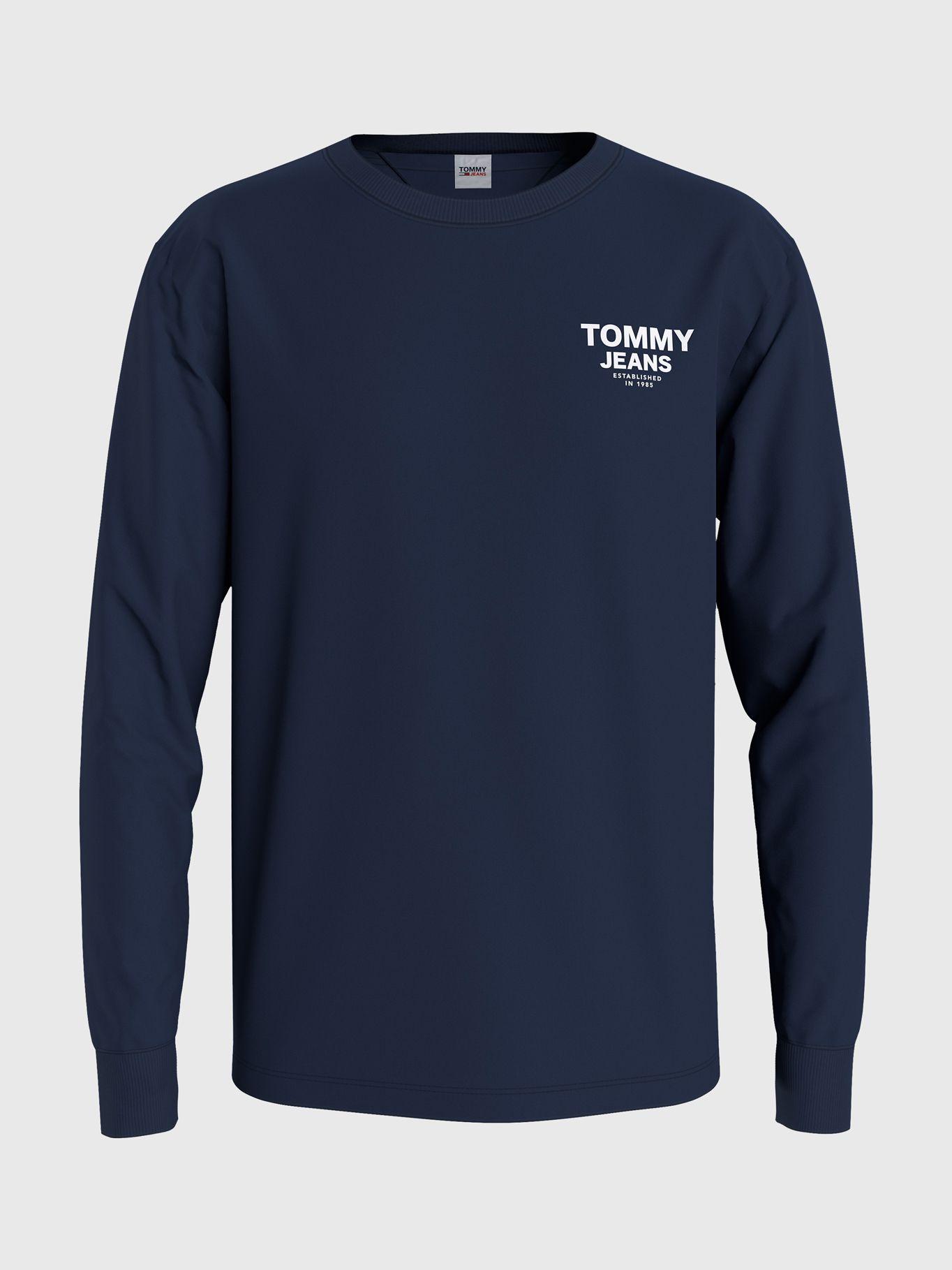 Polera Chest Entry Logo Manga Larga Azul Tommy Hilfiger-4