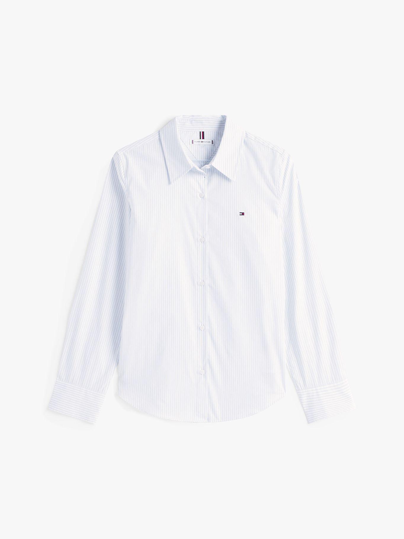 Camisa A Rayas Corte Regular 0Y6 Celeste Tommy Hilfiger-4