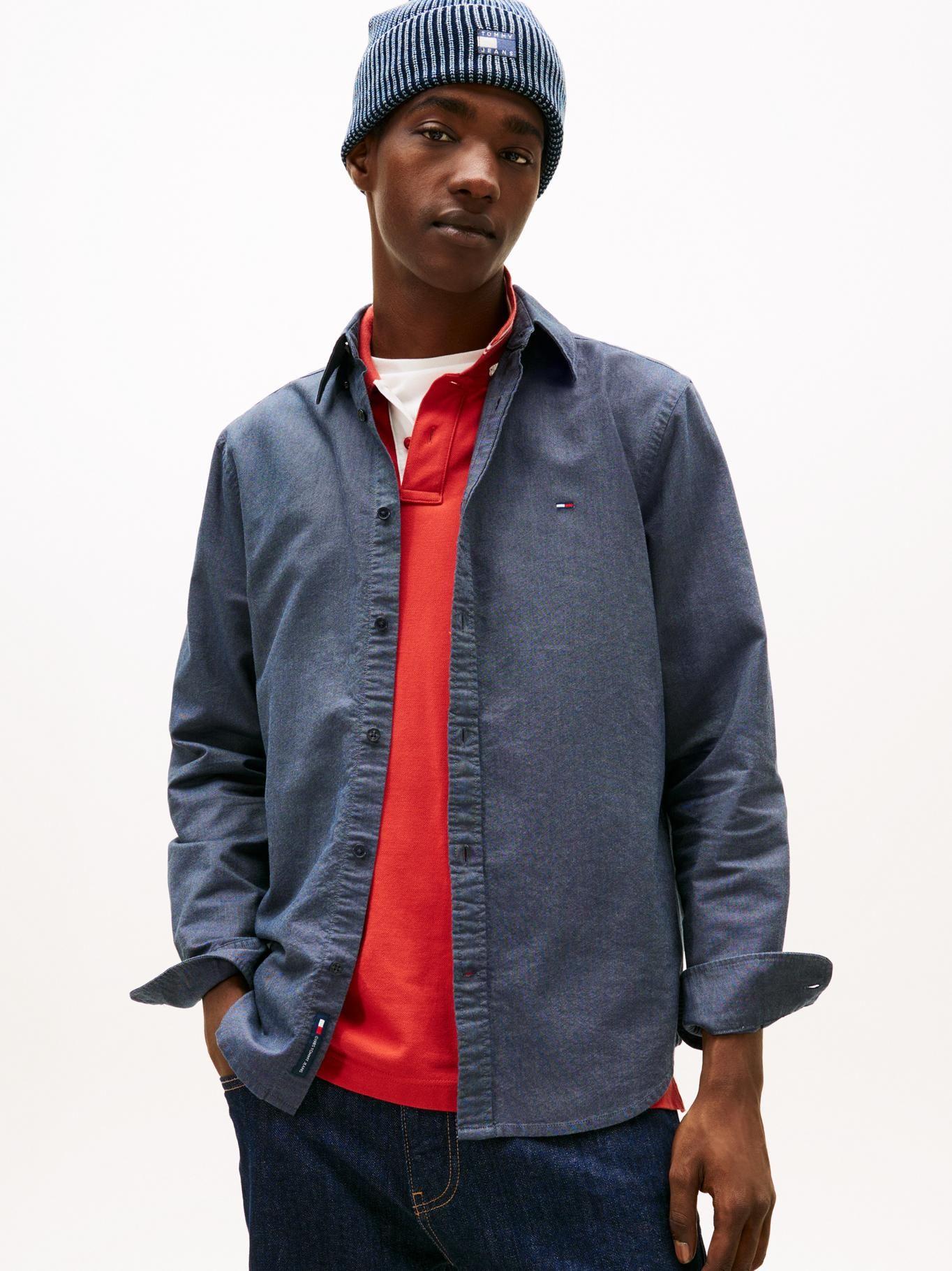 Camisa Oxford Regular Fit Tommy Jeans Azul-0