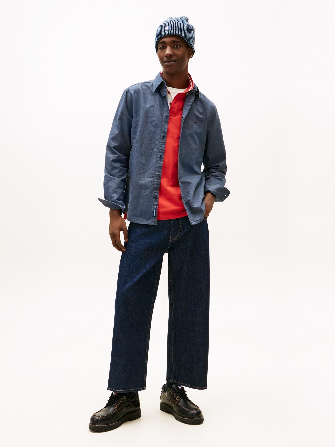 Camisa Oxford Regular Fit Tommy Jeans Azul-1