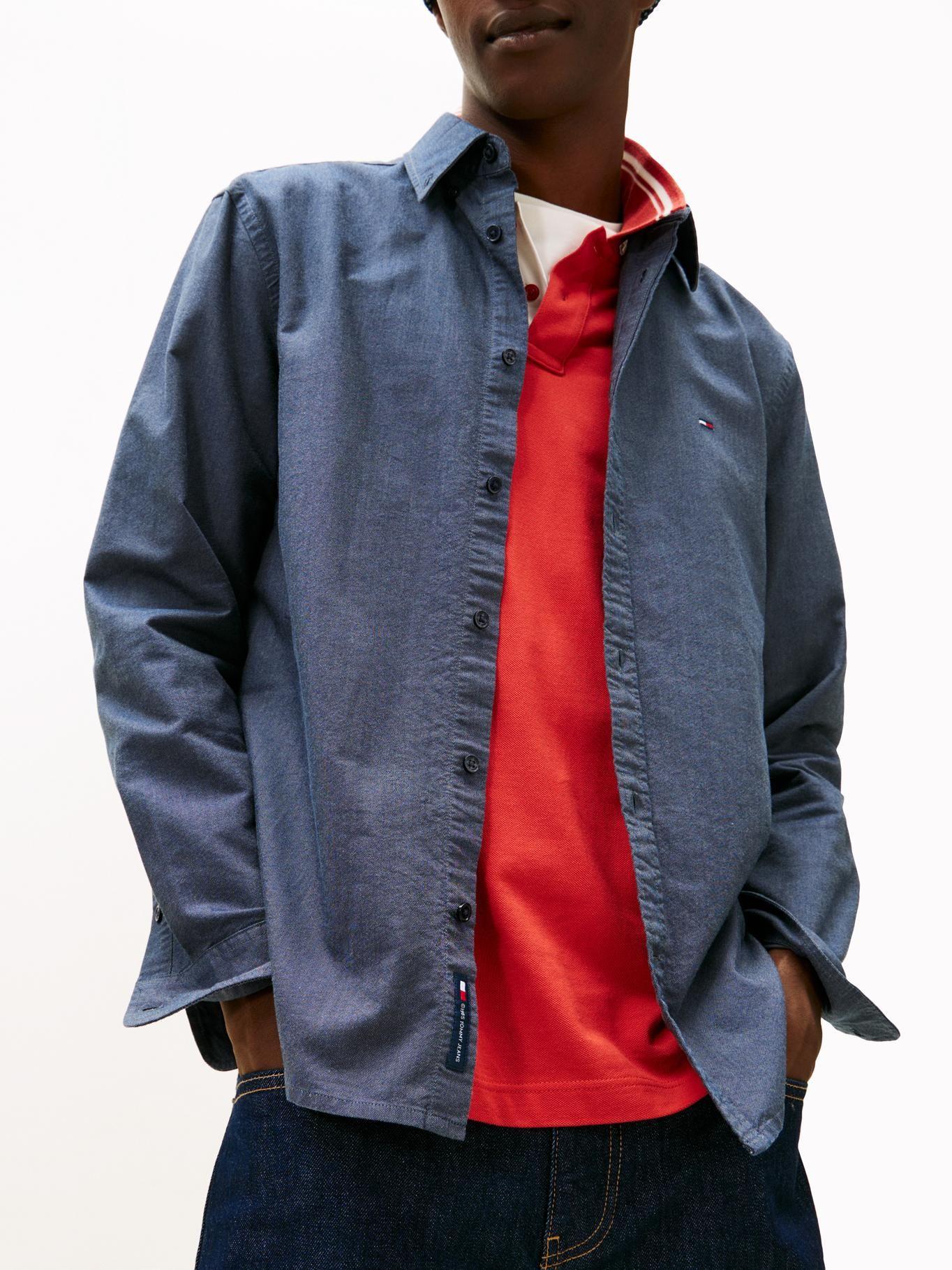Camisa Oxford Regular Fit Tommy Jeans Azul-3