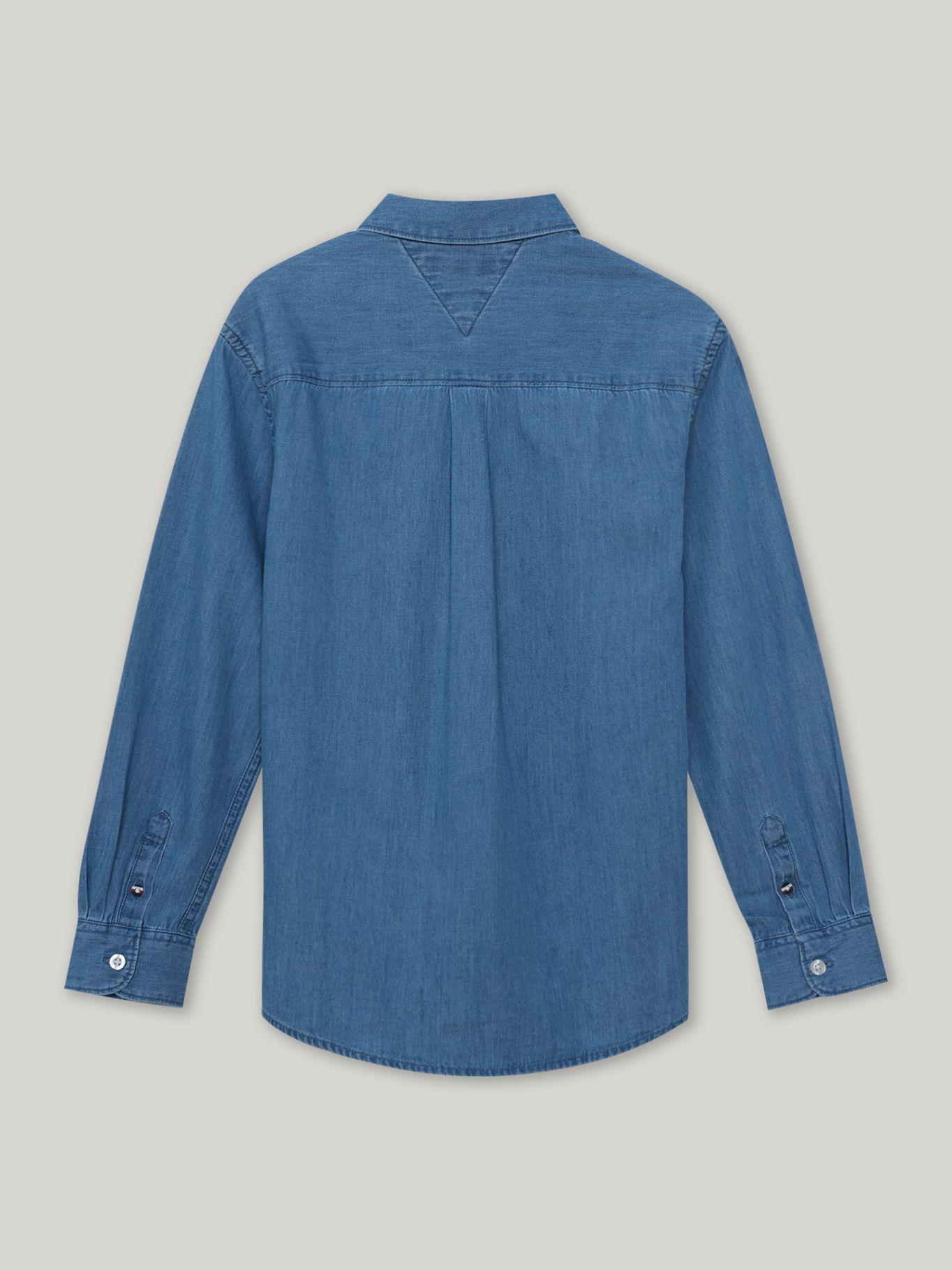 Camisa De Niño En Chambray Denim Azul Tommy Hilfiger-5