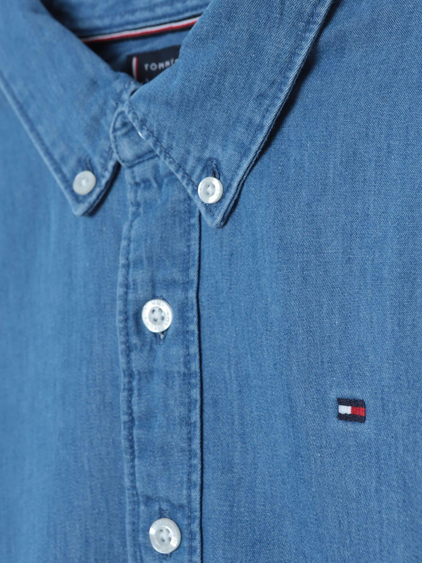 Camisa De Niño En Chambray Denim Azul Tommy Hilfiger-6