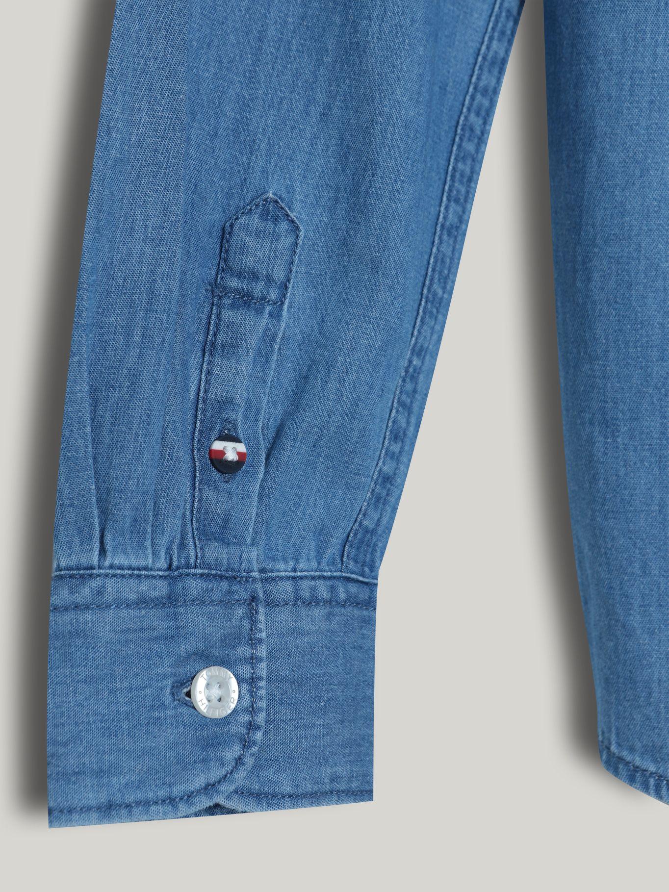 Camisa De Niño En Chambray Denim Azul Tommy Hilfiger-7