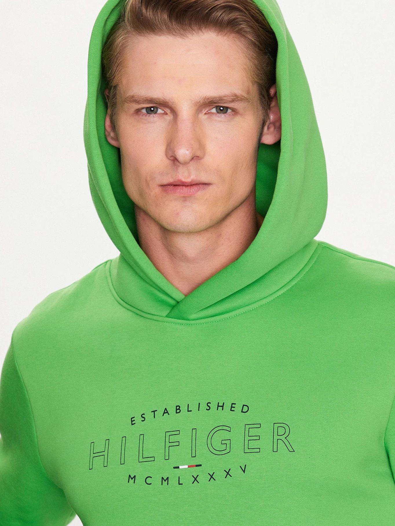 Polerón Hoodie Curv Logo LWY Verde Tommy Hilfiger-4
