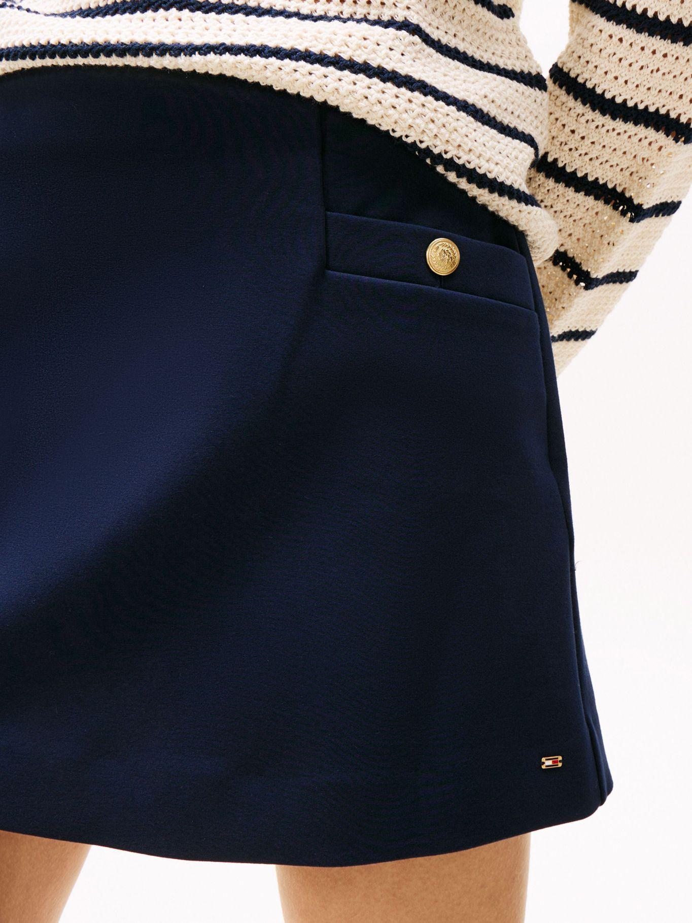 Falda Con Botones Dorados Azul Tommy Hilfiger-3
