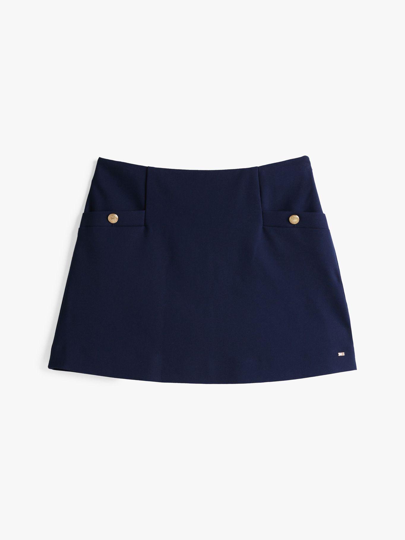 Falda Con Botones Dorados Azul Tommy Hilfiger-4