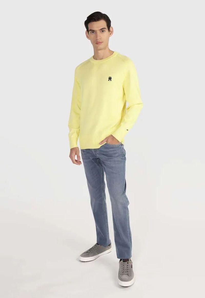 Sweater Relaxed Logo Monogram Amarillo Tommy Hilfiger-1