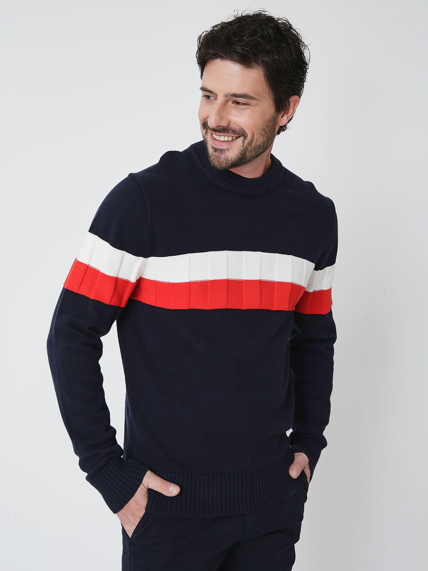 Sweater C-Neck Color Block Azul Tommy Hilfiger-0