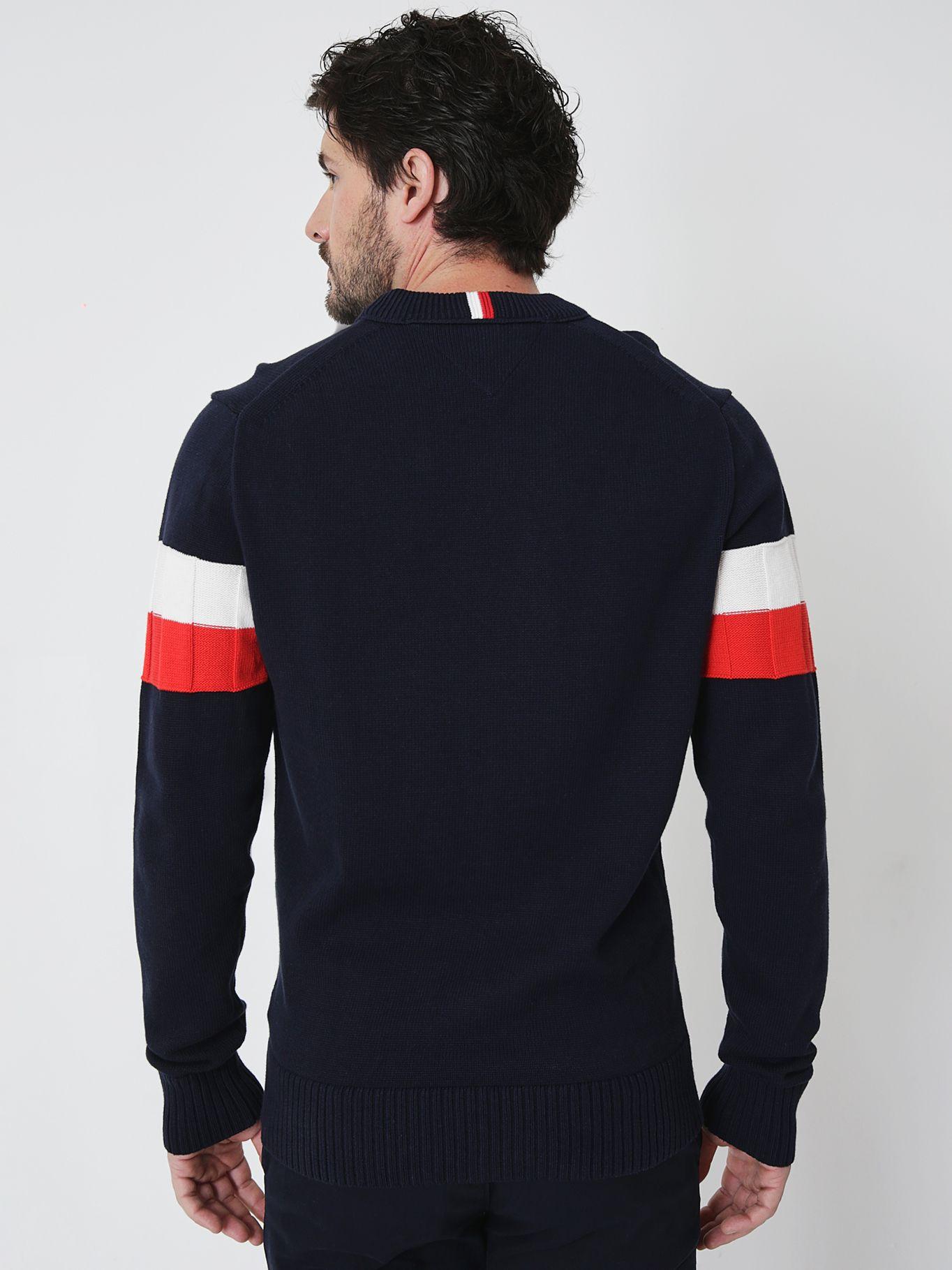 Sweater C-Neck Color Block Azul Tommy Hilfiger-1