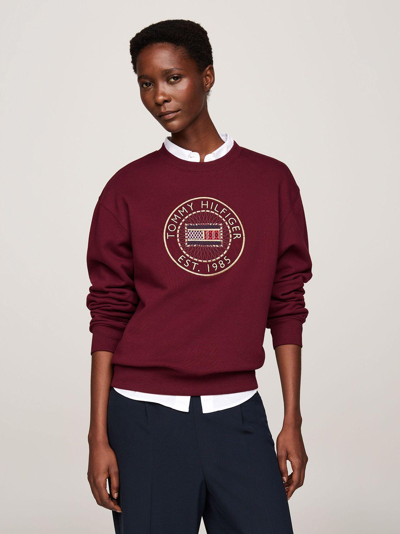 Polerón Nautico Logo Bordado Burdeo Tommy Hilfiger-0
