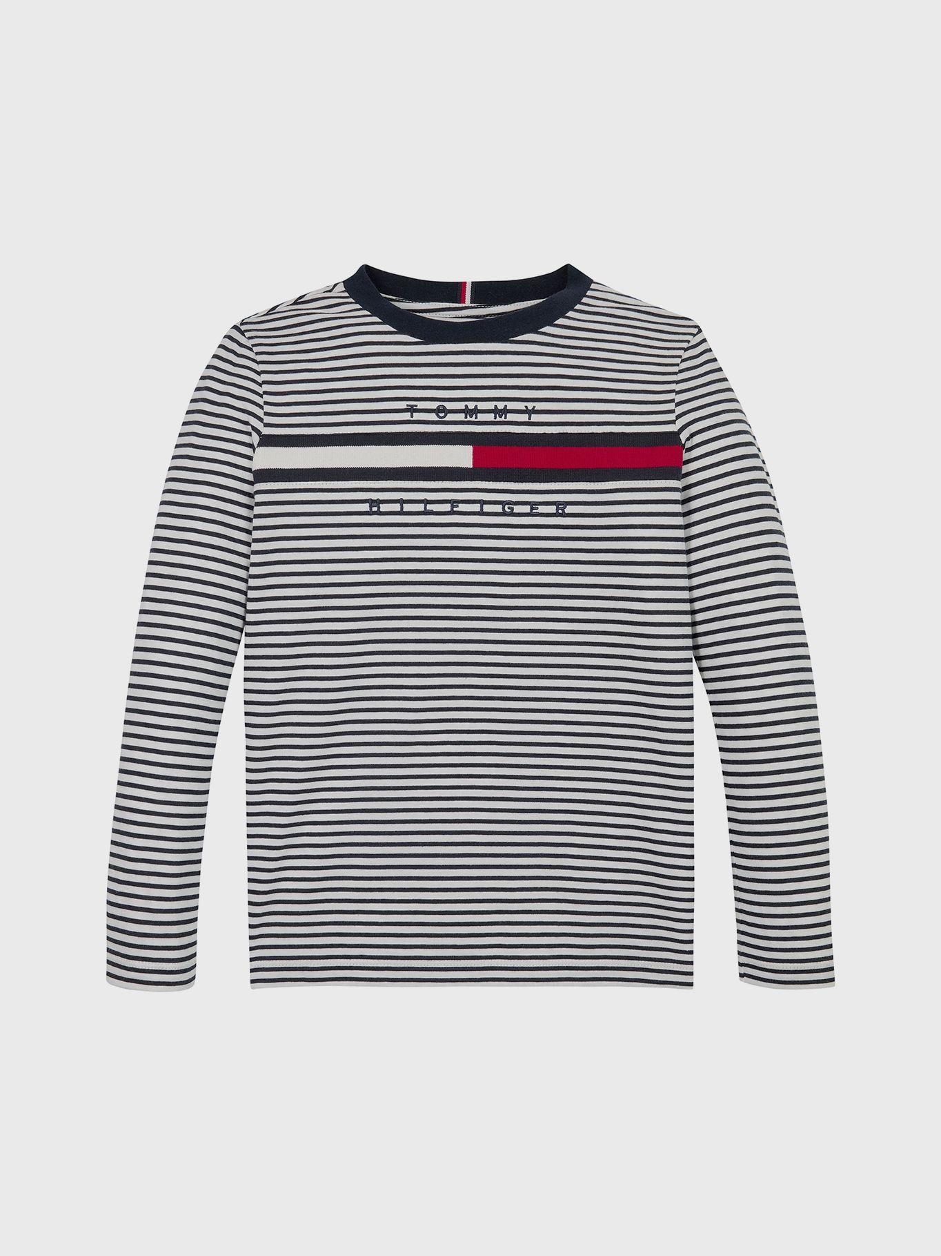 Polera De Niño Flag Rib-Insert Azul Tommy Hilfiger-0