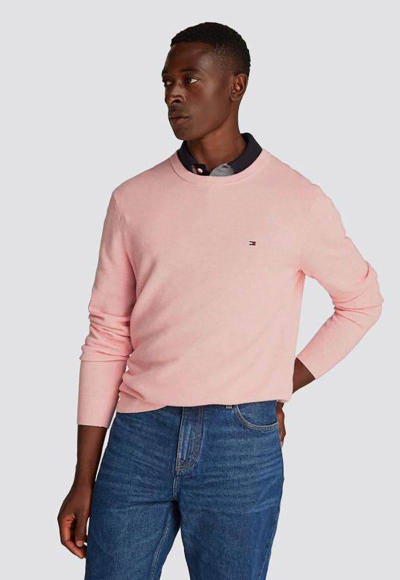 Sweater Essential Structure CNeck Rosado Tommy Hilfiger-0