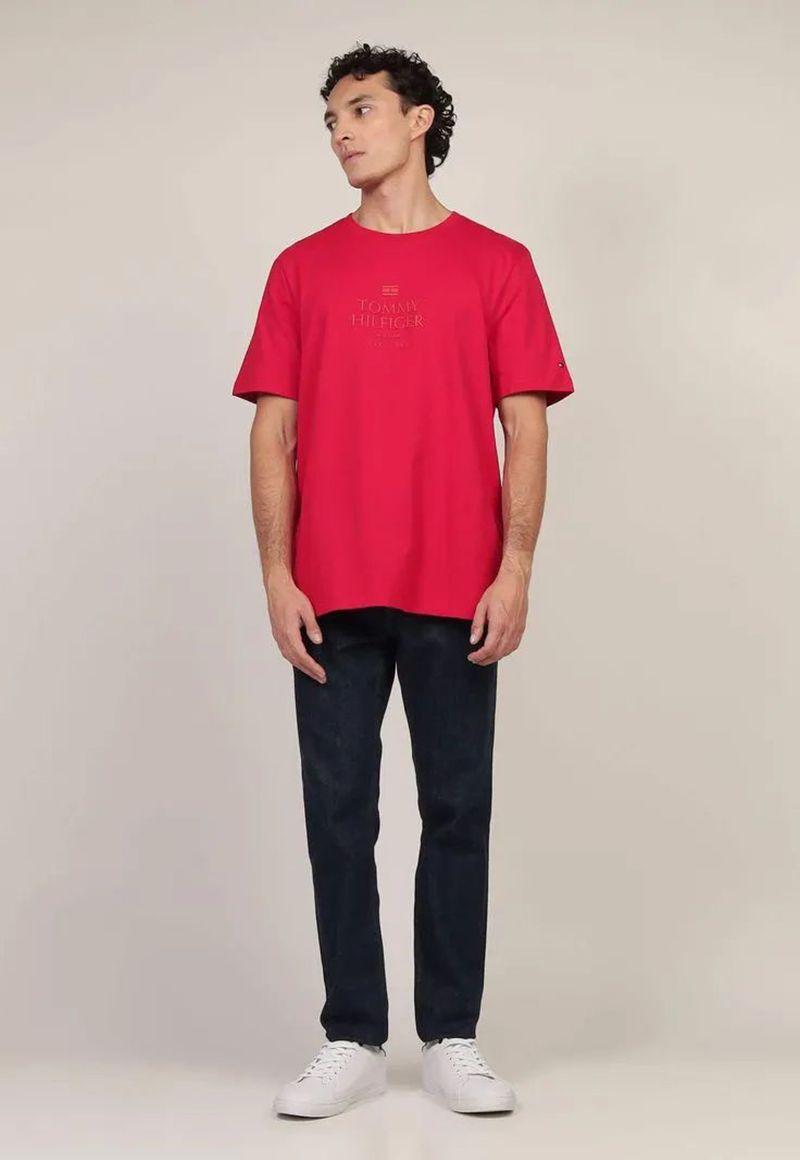 Polera Con Logo Tonal Rojo Tommy Hilfiger-1