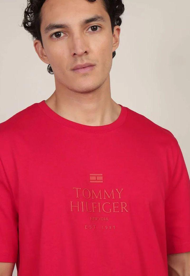 Polera Con Logo Tonal Rojo Tommy Hilfiger-3