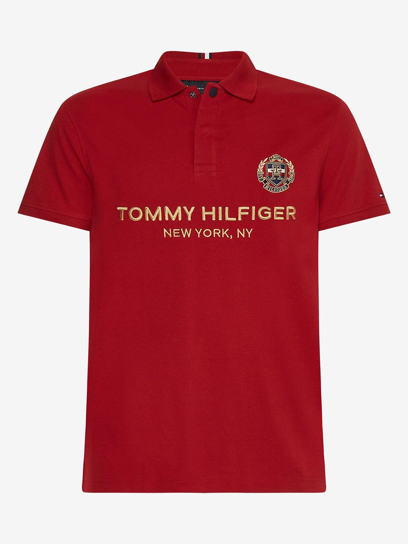 Polo Icon Crest Slim Fit Rojo Tommy Hilfiger-0