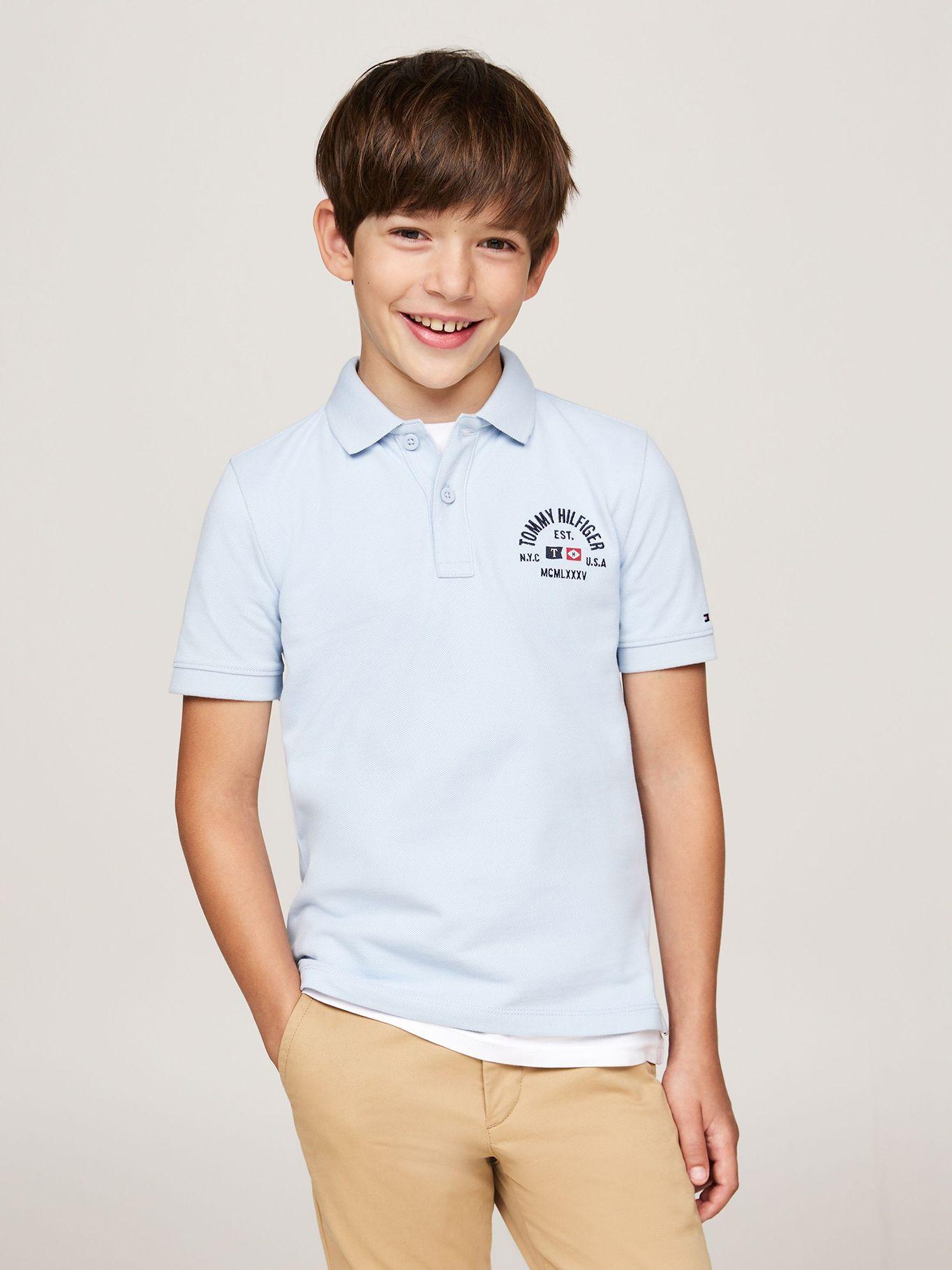 Polo Niño Logo Flag Regular Fit Celeste Tommy Hilfiger-0