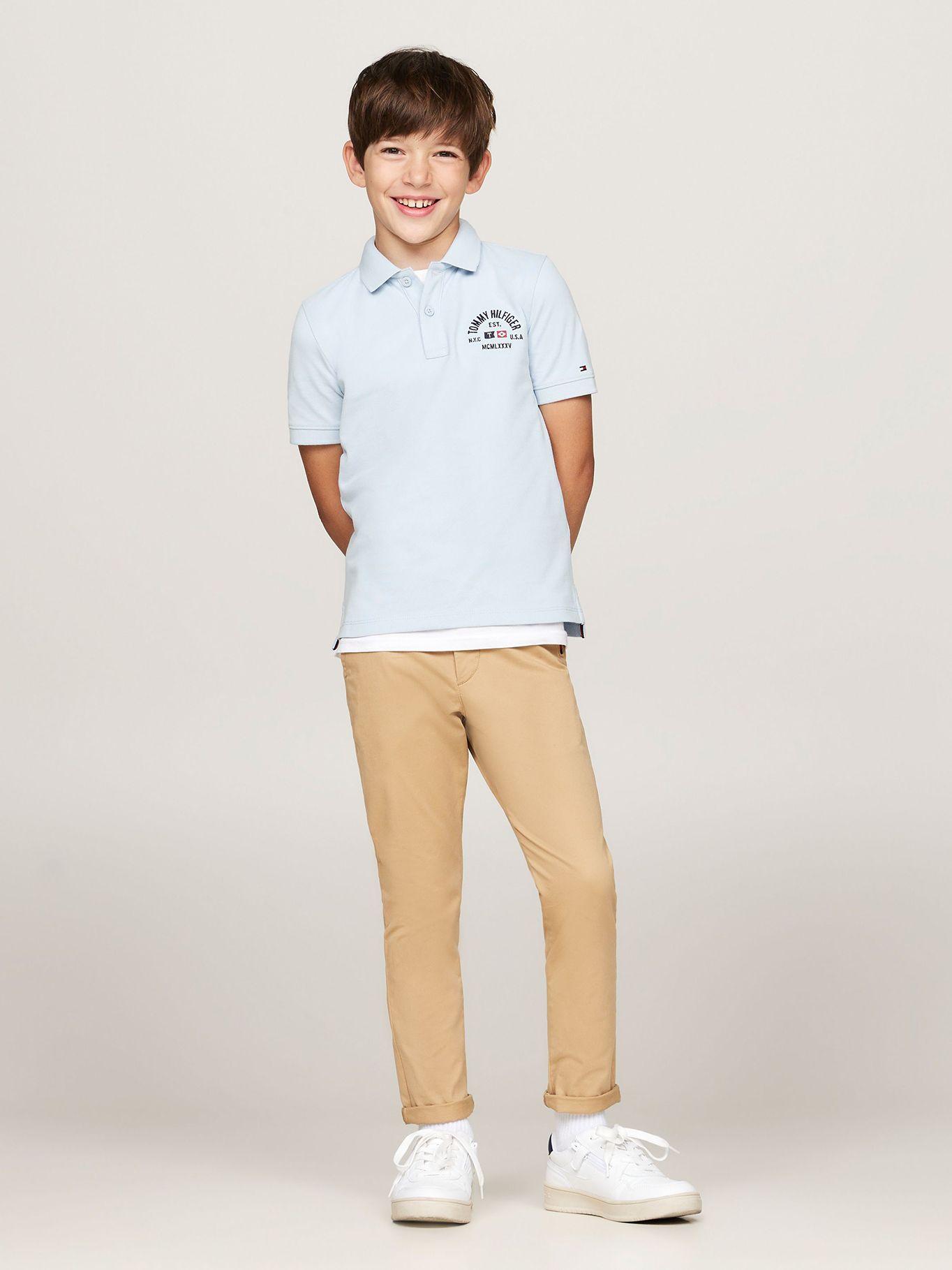Polo Niño Logo Flag Regular Fit Celeste Tommy Hilfiger-1